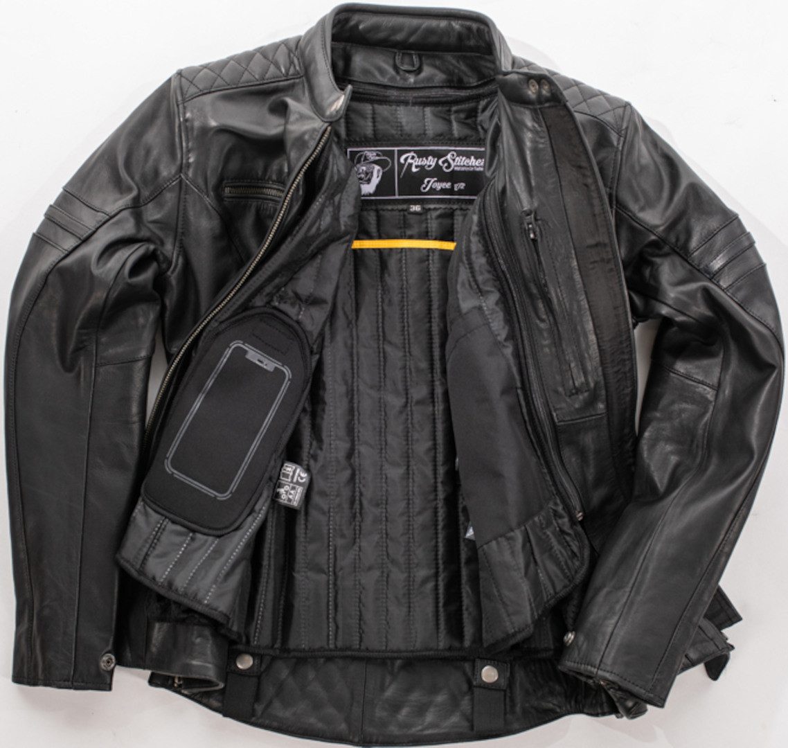 Rusty Stitches Motorradjacke Super Joyce V2 Damen Motorrad Lederjacke protektoren herausnehmbares reißverschluss