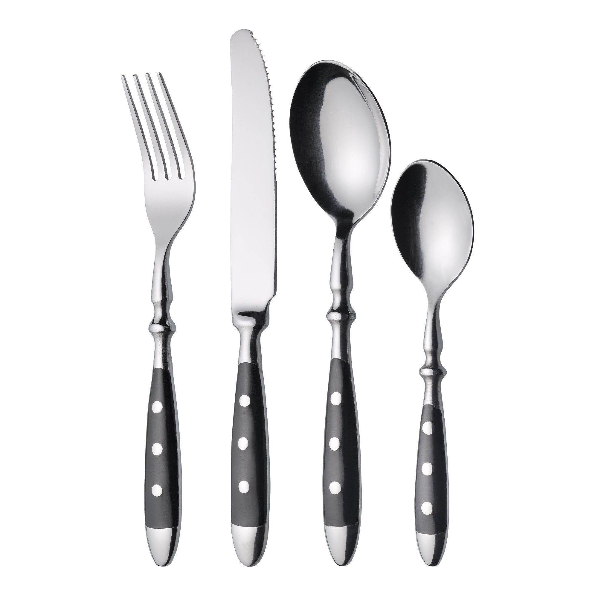 GRÄWE Besteck-Set GRÄWE Tafelbesteck für 6 Personen, 24-tlg, Serie NÜRNBERG, schwarz, Edelstahl 18/0