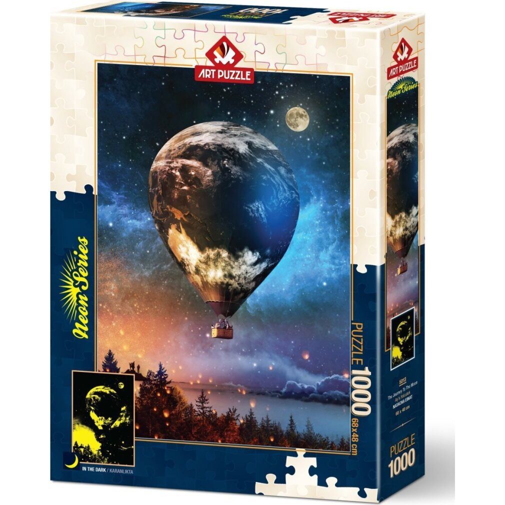 ART PUZZLE Puzzle Leuchtpuzzle Reise zum Mond 1000 Teile, Puzzleteile