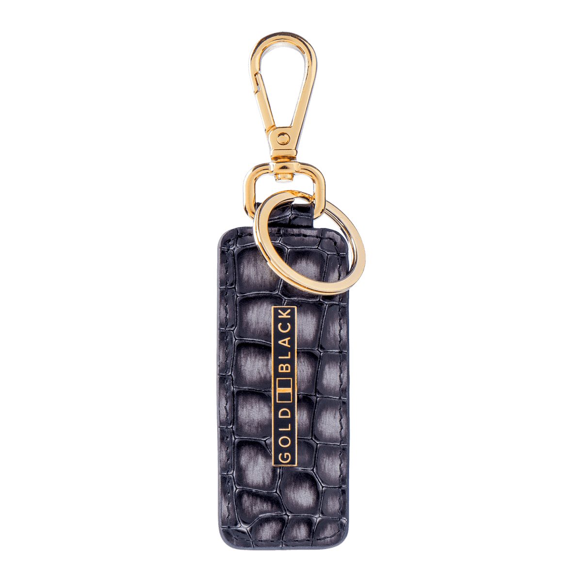 GOLDBLACK Schlüsselanhänger GOLDBLACK Schlüsselanhänger Leder MILANO-Design Grau