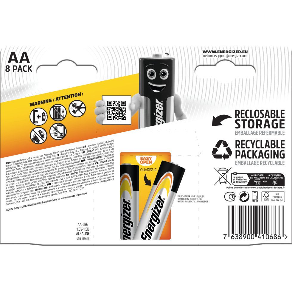 Energizer Bürostuhl Energizer Power Alkaline Mignon AA 1,5 V, 8er Pack