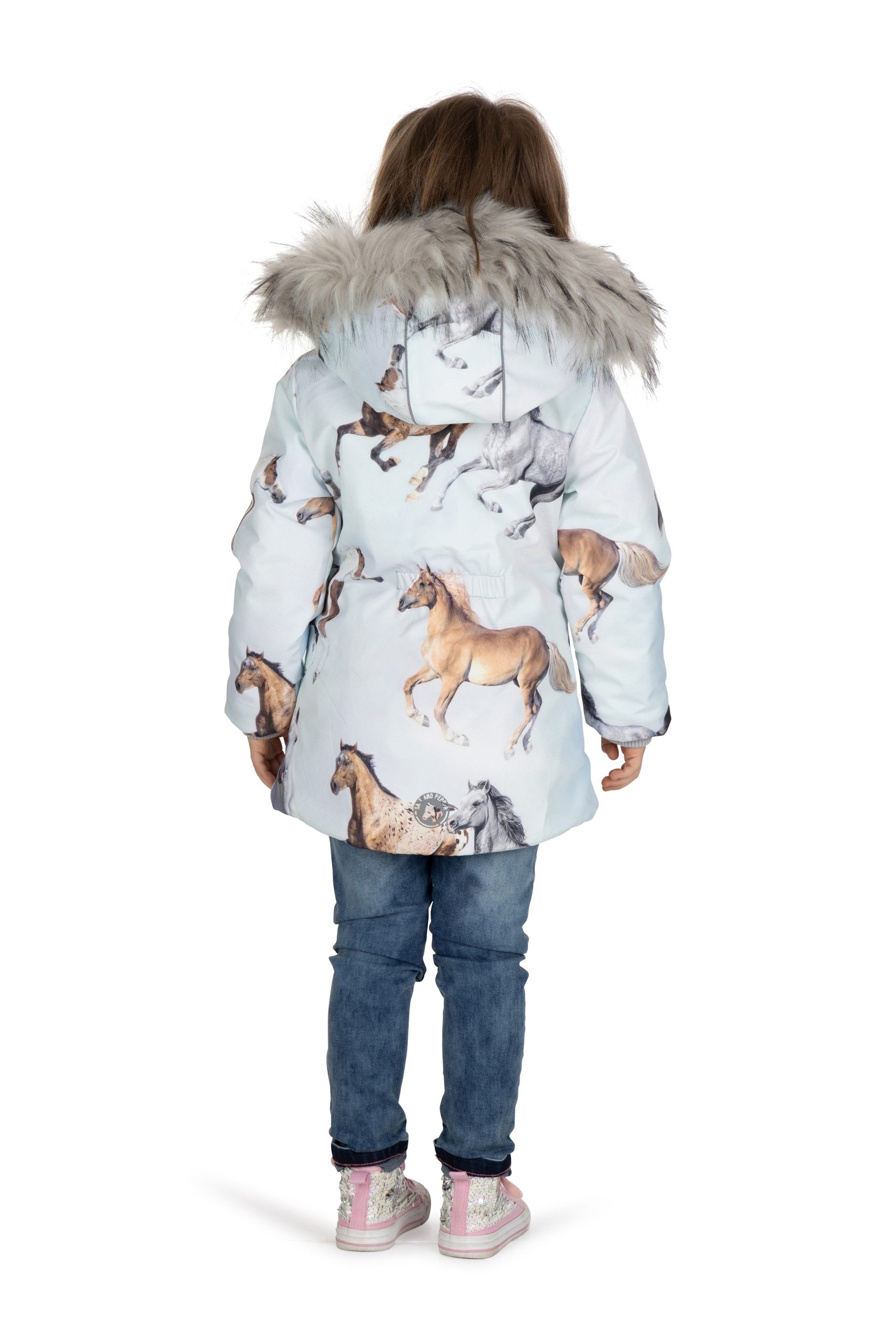 SALT AND PEPPER Steppjacke AOP Horses mit auffälligem Pferdedruck