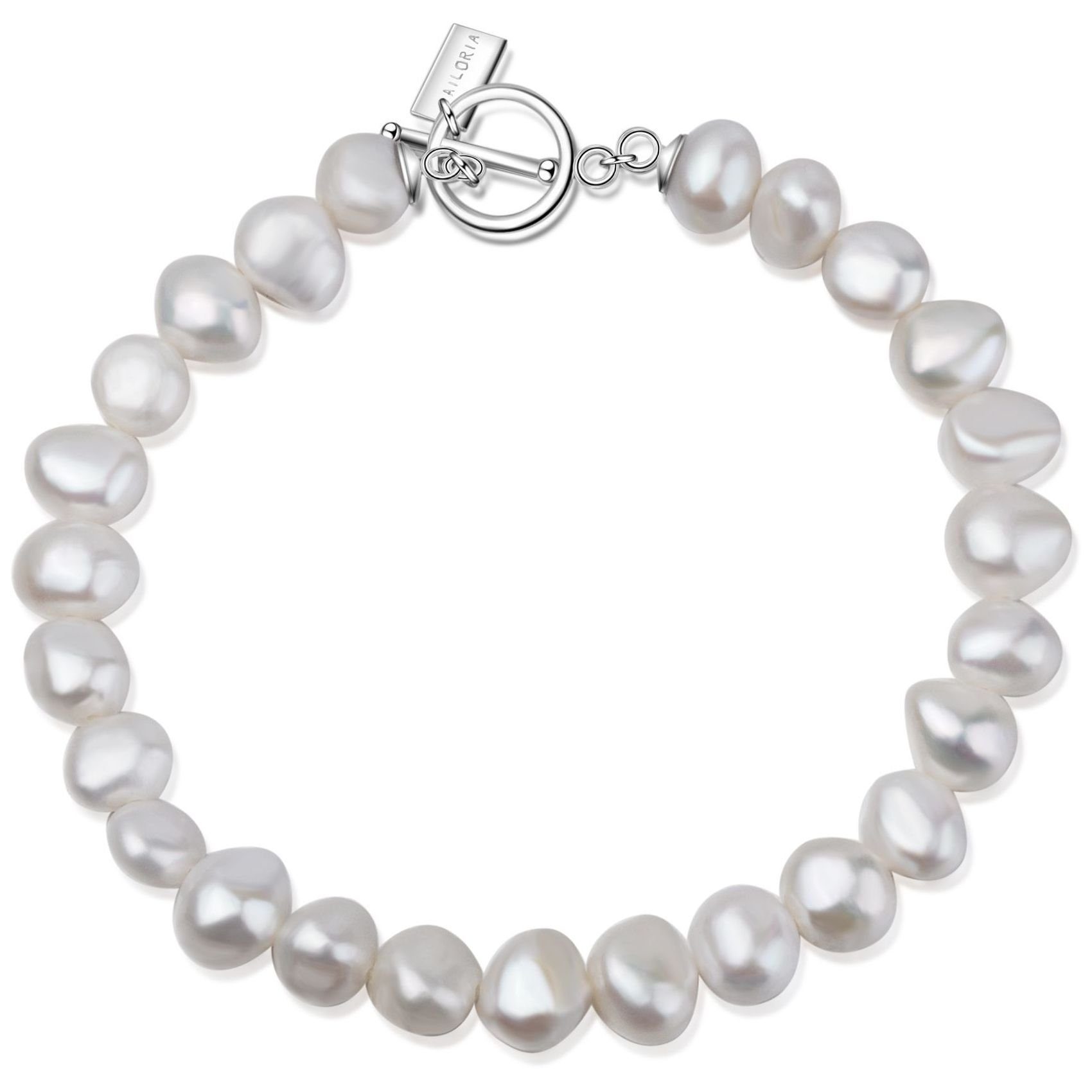 AILORIA Perle armband Silber/weiße Armband Armband perle, MENOA silber/weiße
