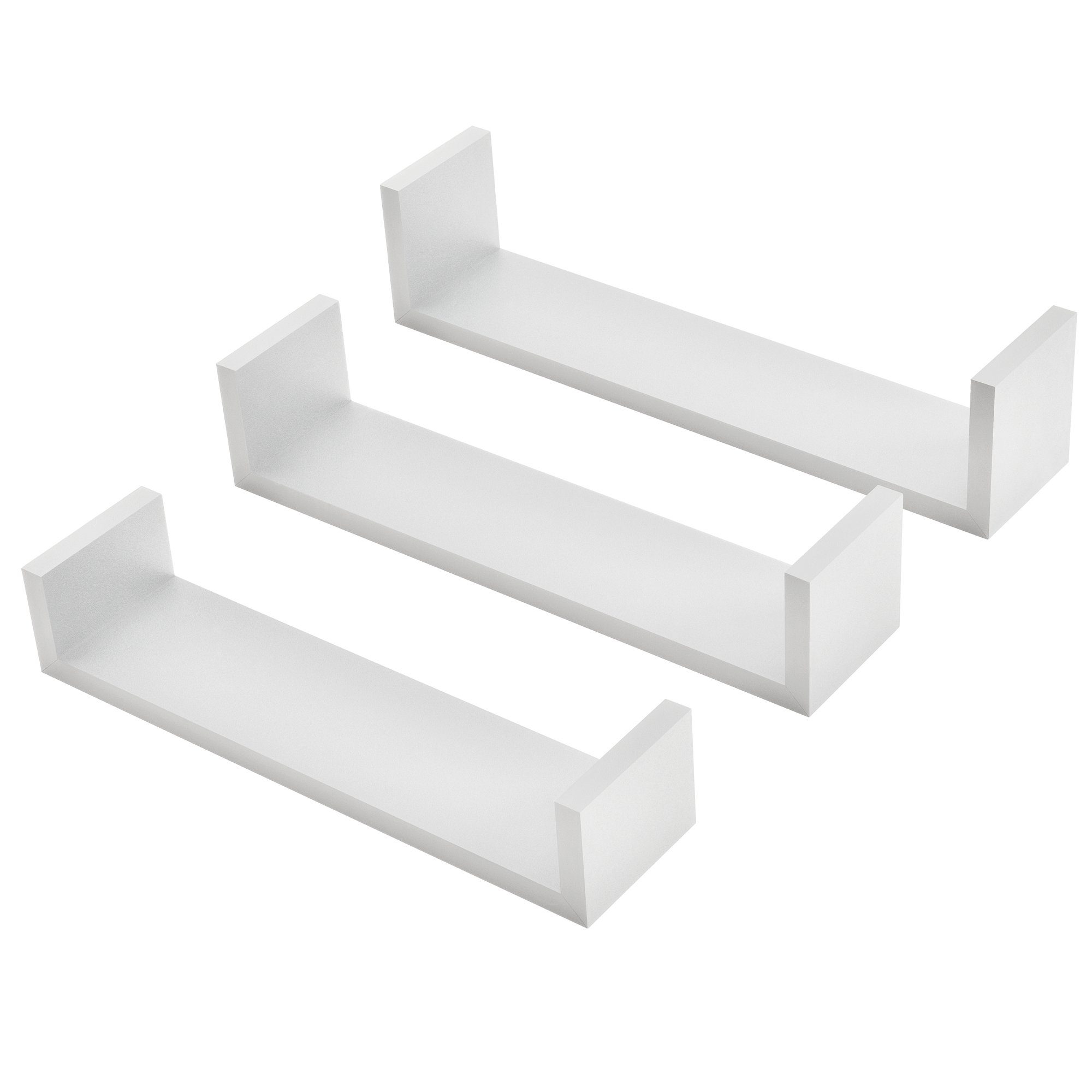 en.casa Wandregal, »Lillestrøm« Design Hängeregal Bücherregal weiß