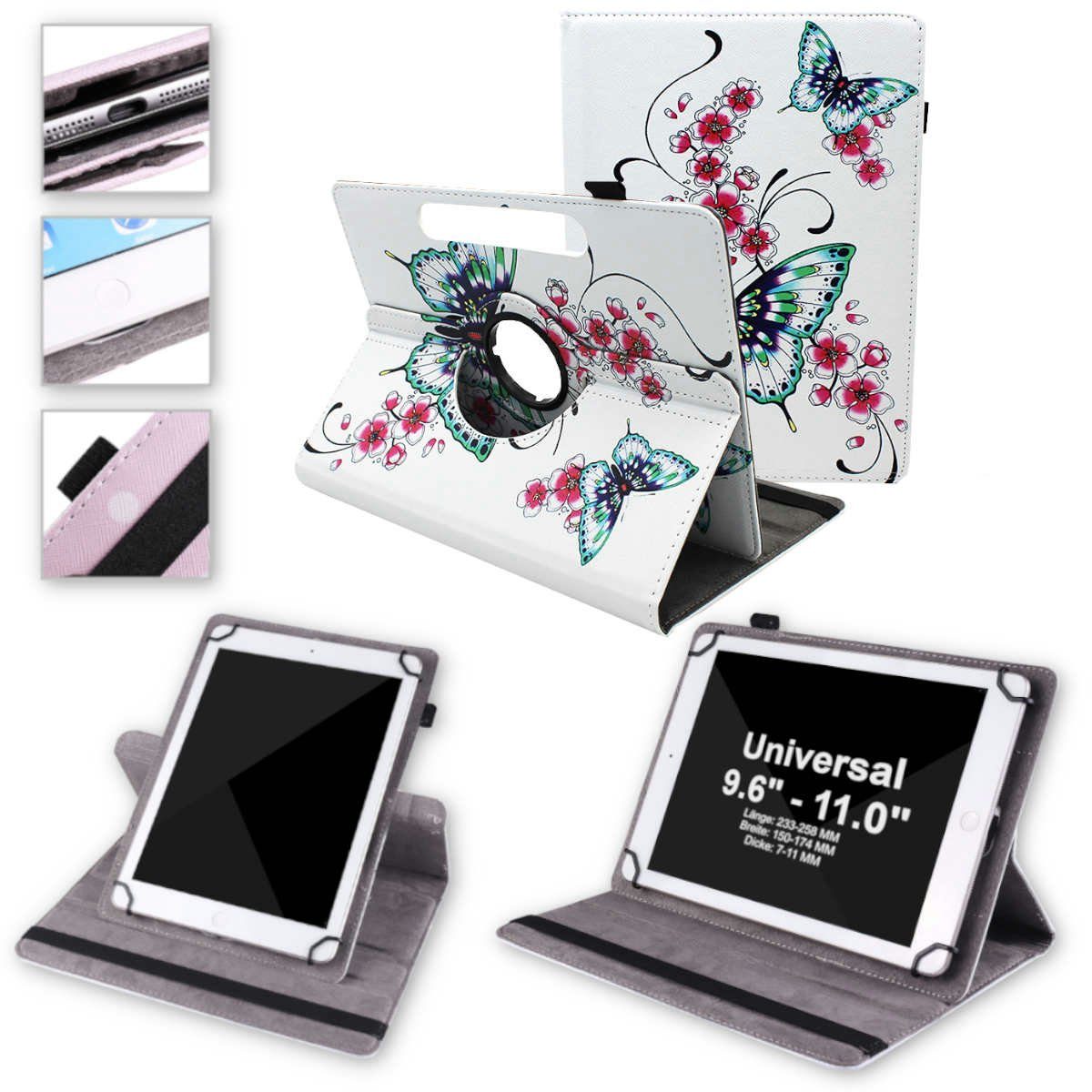 Wigento Tablet-Hülle FürLenovo Tab P11 2. Gen 11.5 Zoll / Pad Plus 2023 360 Grad Rotation Universell Motiv 15 Tablet Tasche Kunst Leder Hülle Etuis