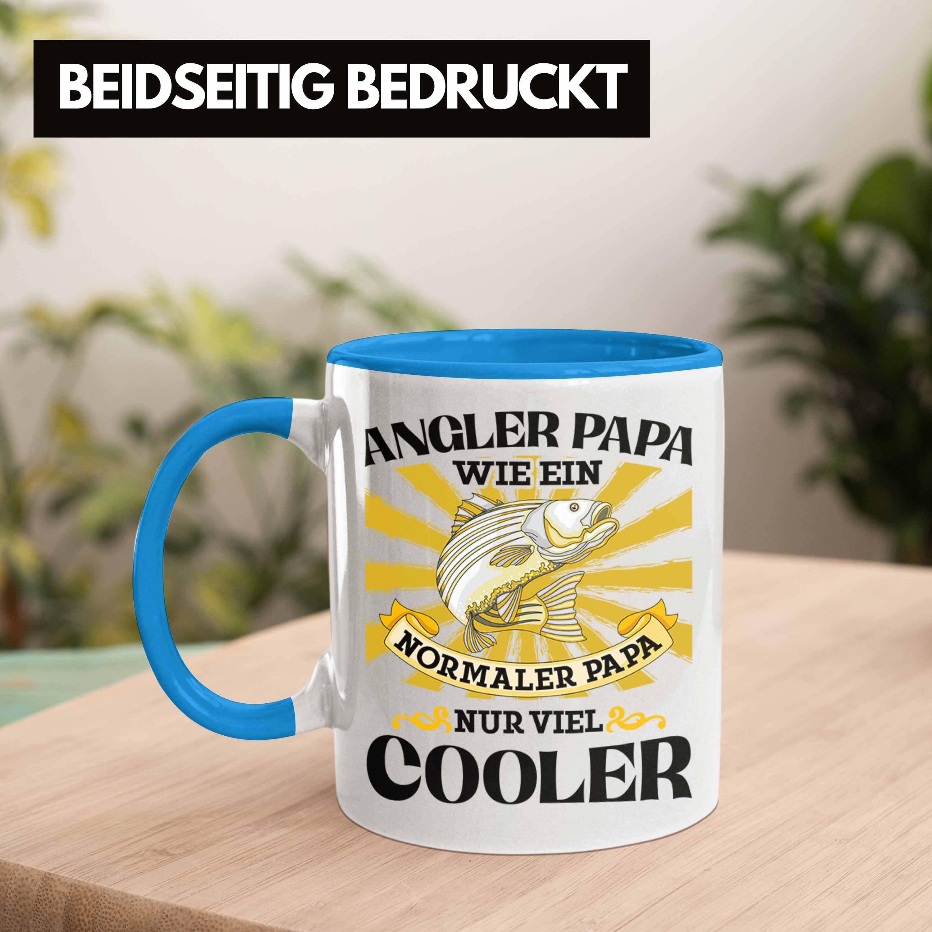 - Sohn Papa Geschenk Angler-Vater Trendation Vatertag Trendation von Angler Blau Tasse Geschenkidee für