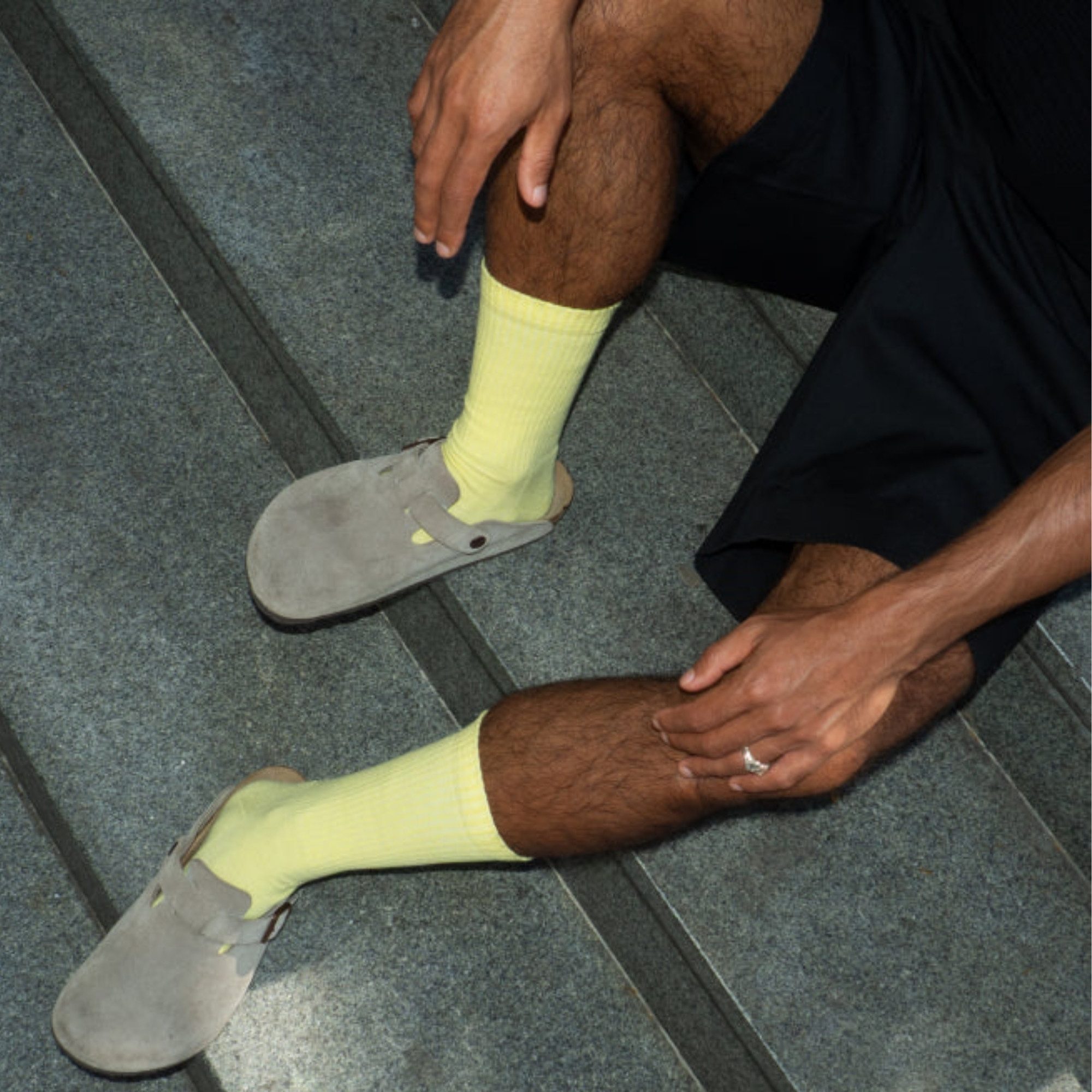 von Jungfeld Tennissocken Butter Yellow Bio-Baumwolle 35-46 Unisex (2-Paar, 2er-Pack) Hohe Sportsocken aus Bio-Baumwolle für Damen & Herren