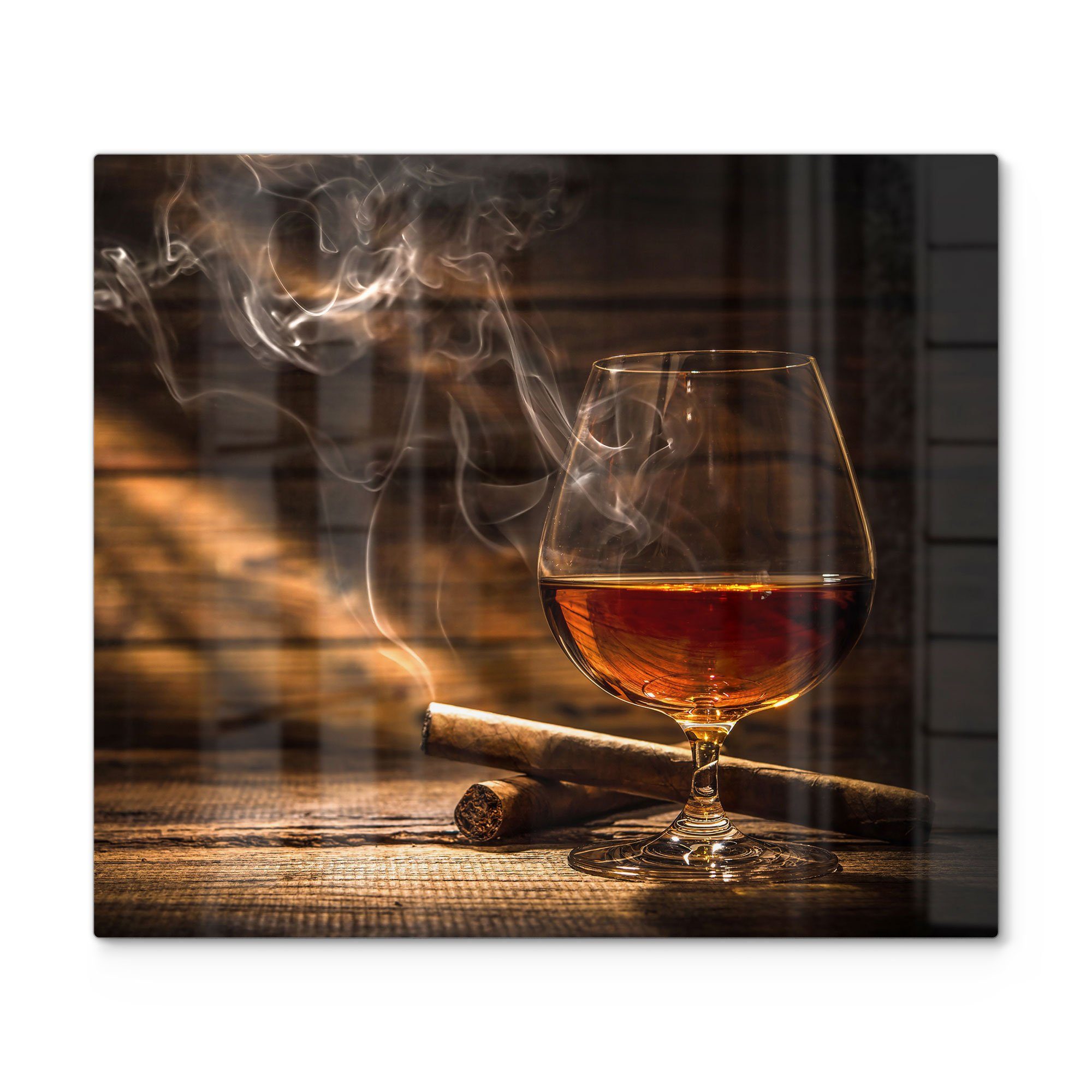 Zigarre', Glas, (1 Ceranfeld Herd Herdabdeckplatte und DEQORI tlg), Herdblende-/Abdeckplatte 'Whiskeyglas Glas