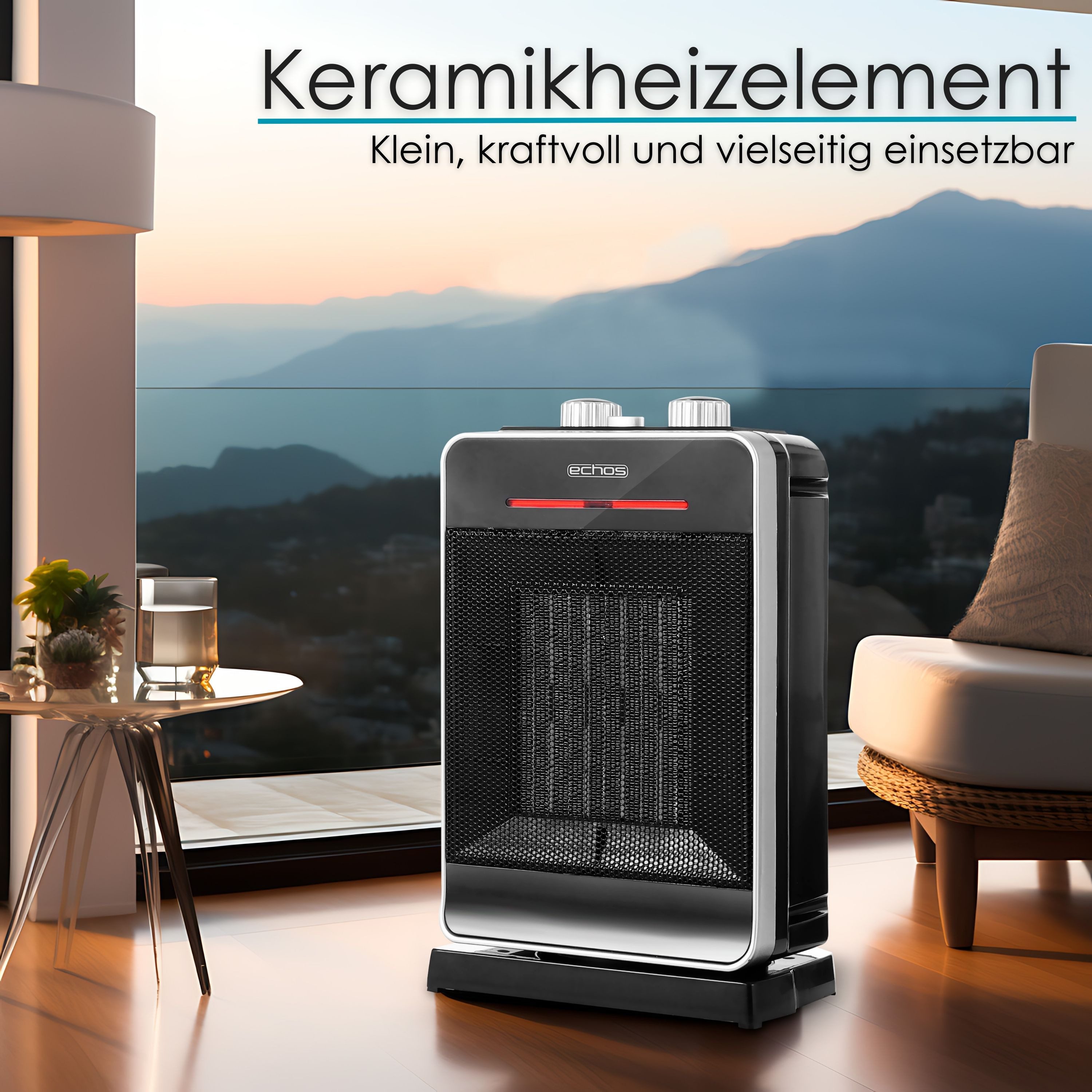 echos Heizlüfter Eco-356, 2000 W, Kaltluftfunktion, Überhitzungsschutz, Oszillierend