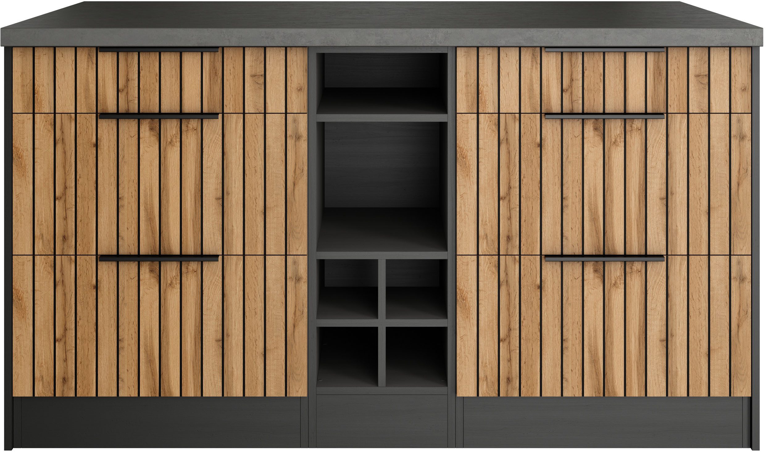 KOCHSTATION Kücheninsel KS-Lagos, Kücheninsel 153/100 cm, mit höhenverstellbaren Möbelfüßen