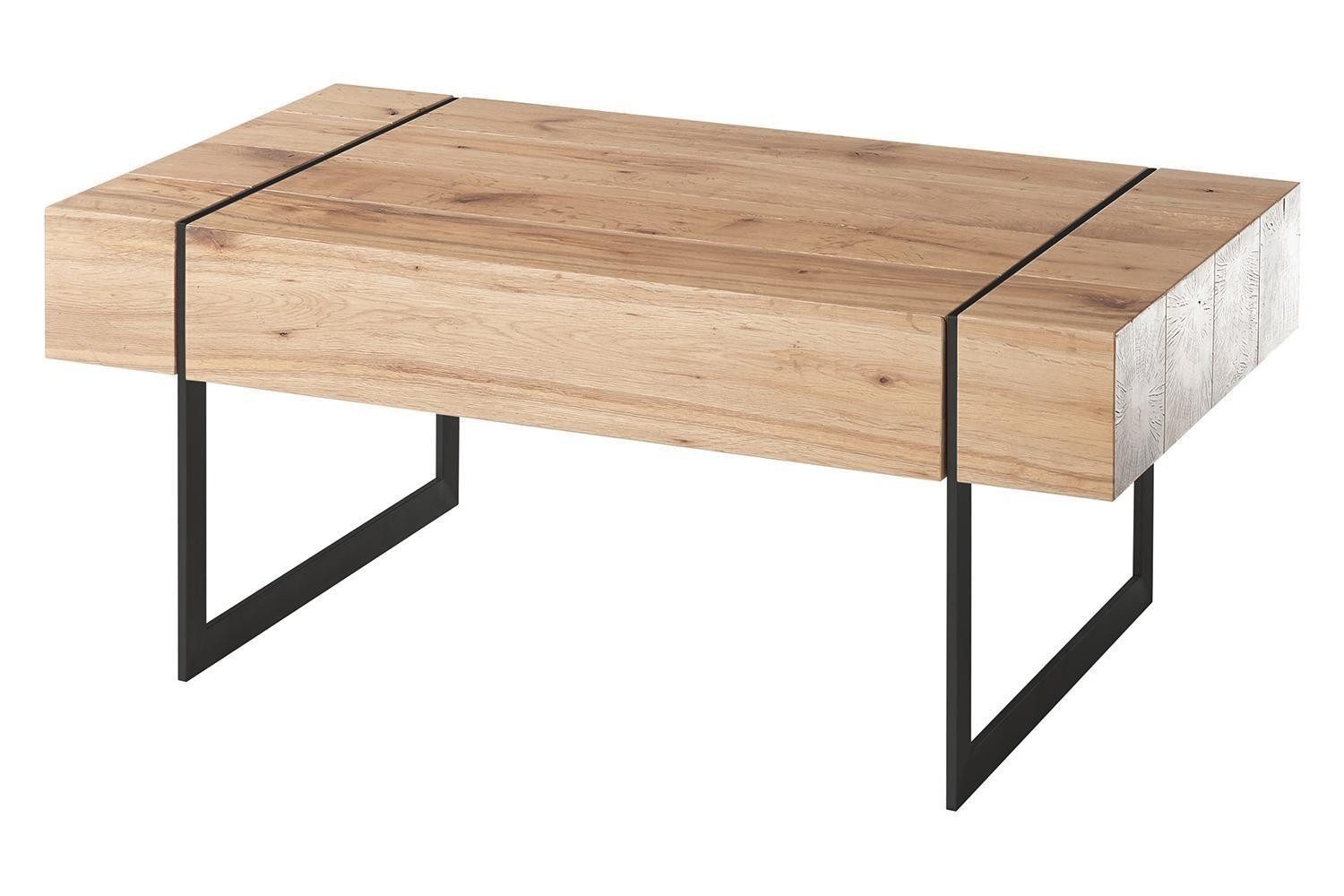 Couchtisch PAPHOS, Asteichenholz furniert, Metallgestell, 1 Schublade, geölte Oberflächenbehandlung, B 110 x H 45 x T 60 cm