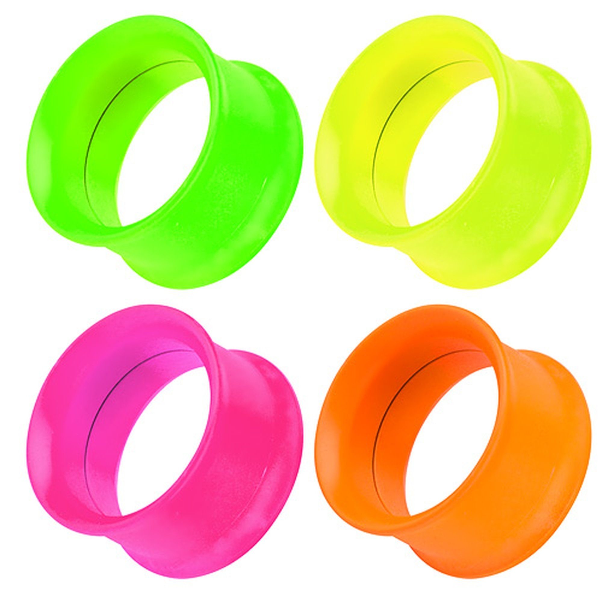 Taffstyle Plug Piercing Schraubverschluss Bunt Neon, Flesh Tunnel Ohr Piercing Plug Ohrpiercing Schraub Ear Edelstahl