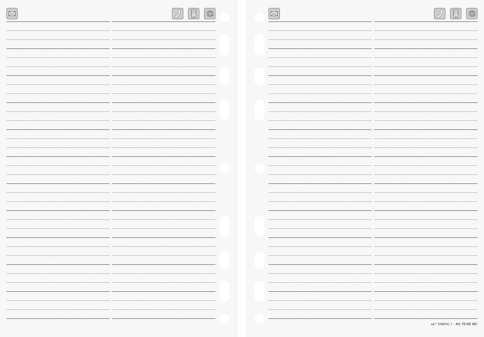 rido ide Terminplaner Adressen und Telefonvordrucke Timing 1 32 Blatt (5 Stück)
