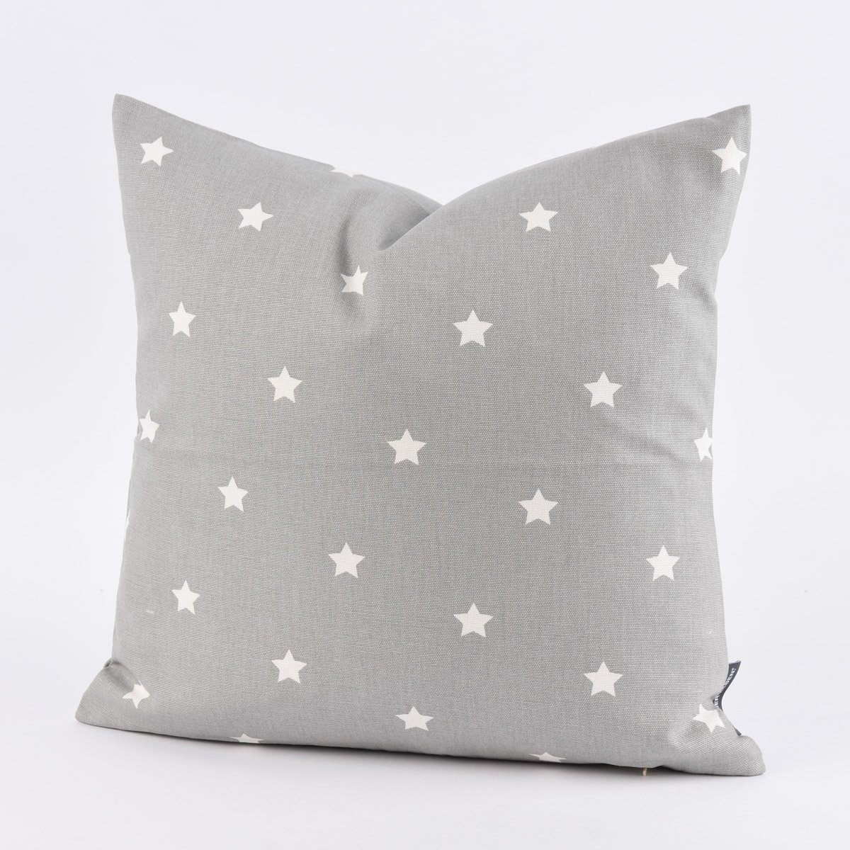 SCHÖNER LEBEN. Dekokissen Kissenhülle Twinkle Sterne grau weiß 40x40cm