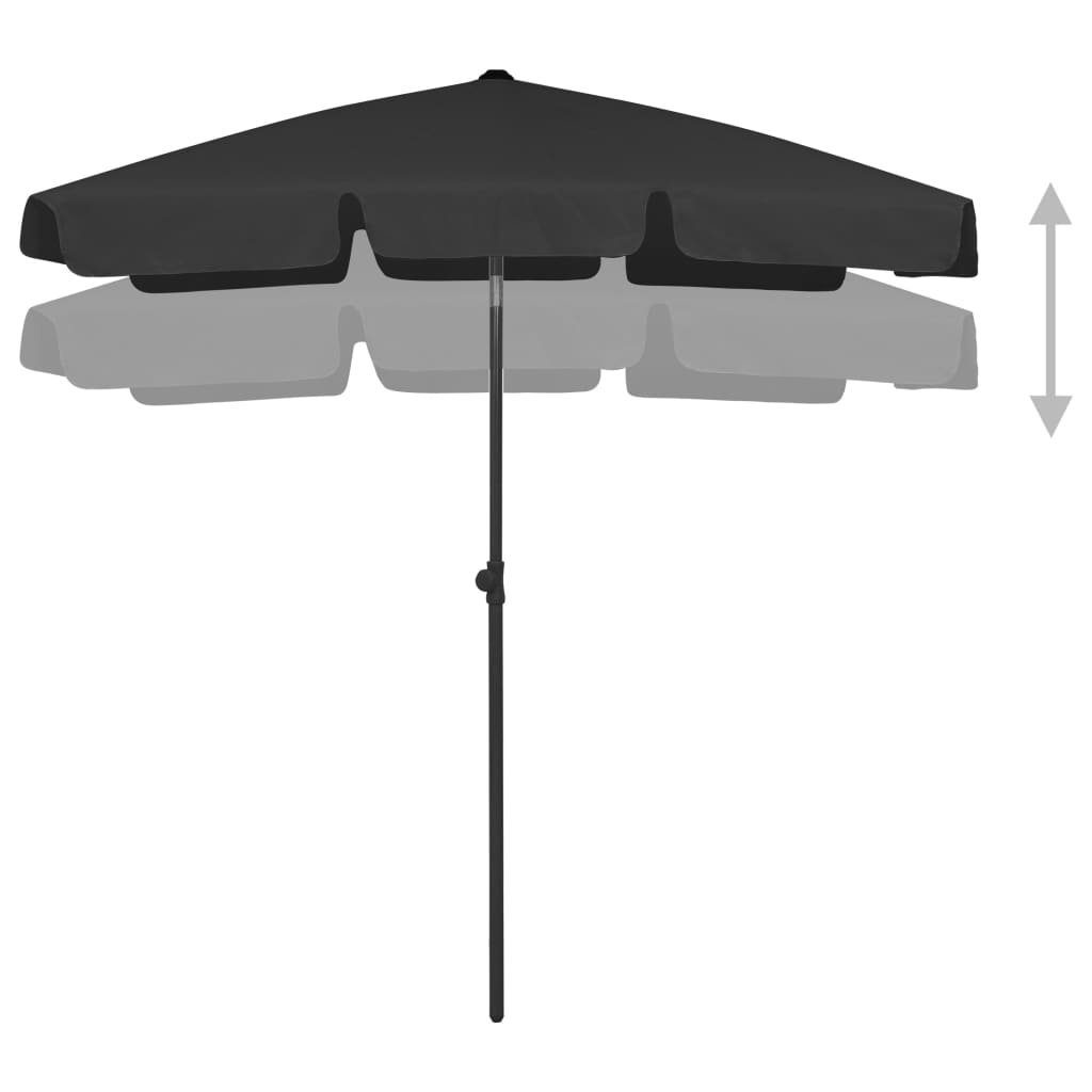 vidaXL Sonnenschirm Strandschirm Schwarz 180x120 cm – Bild 3 von 5
