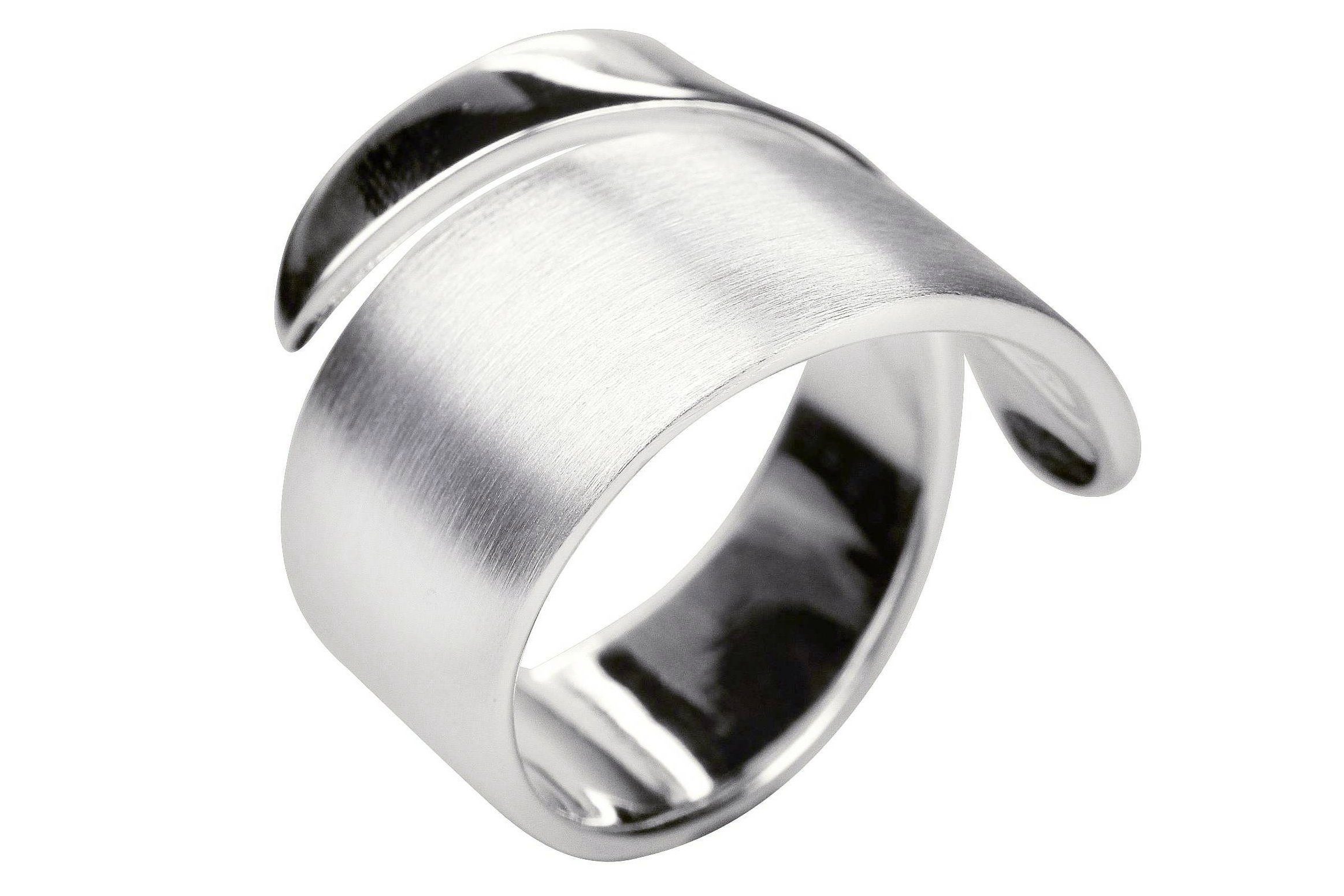 Silberring XL Diagonaler Bandring "Entgegengesetzt"