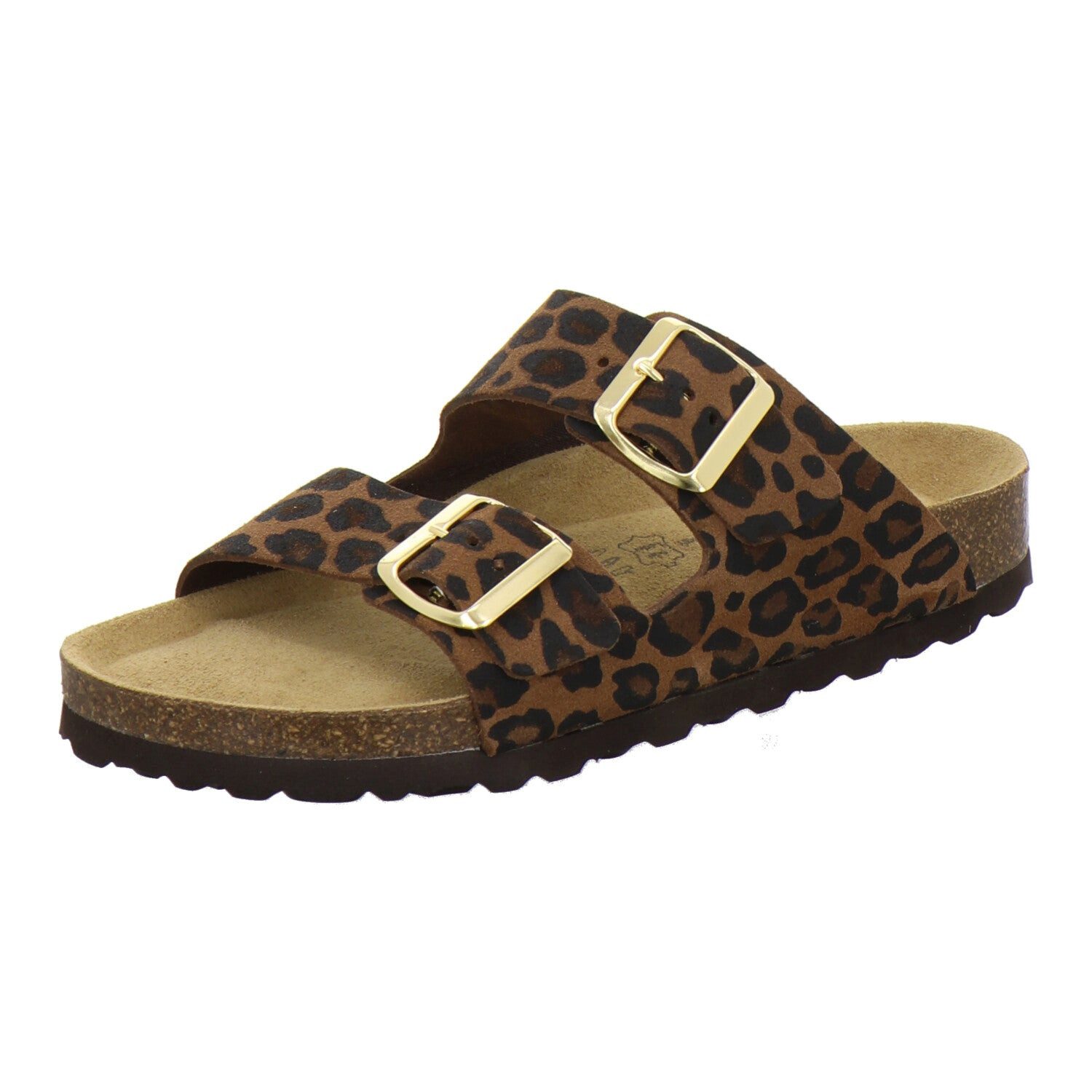 AFS-Schuhe Damen Zweischnaller Pantolette aus Veloursleder mit Fußbett, Made in Germany