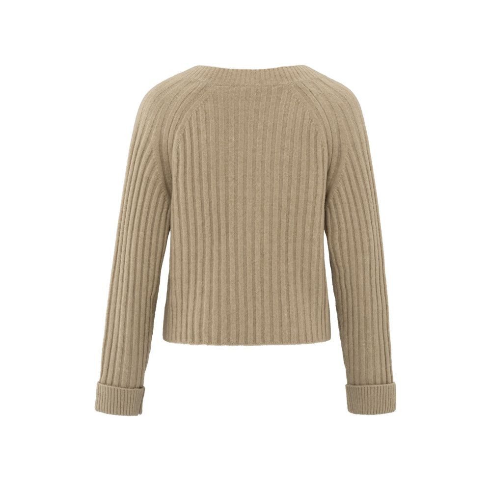 YAYA V-Ausschnitt-Pullover Weicher gerippter Pullover mit günstig online kaufen