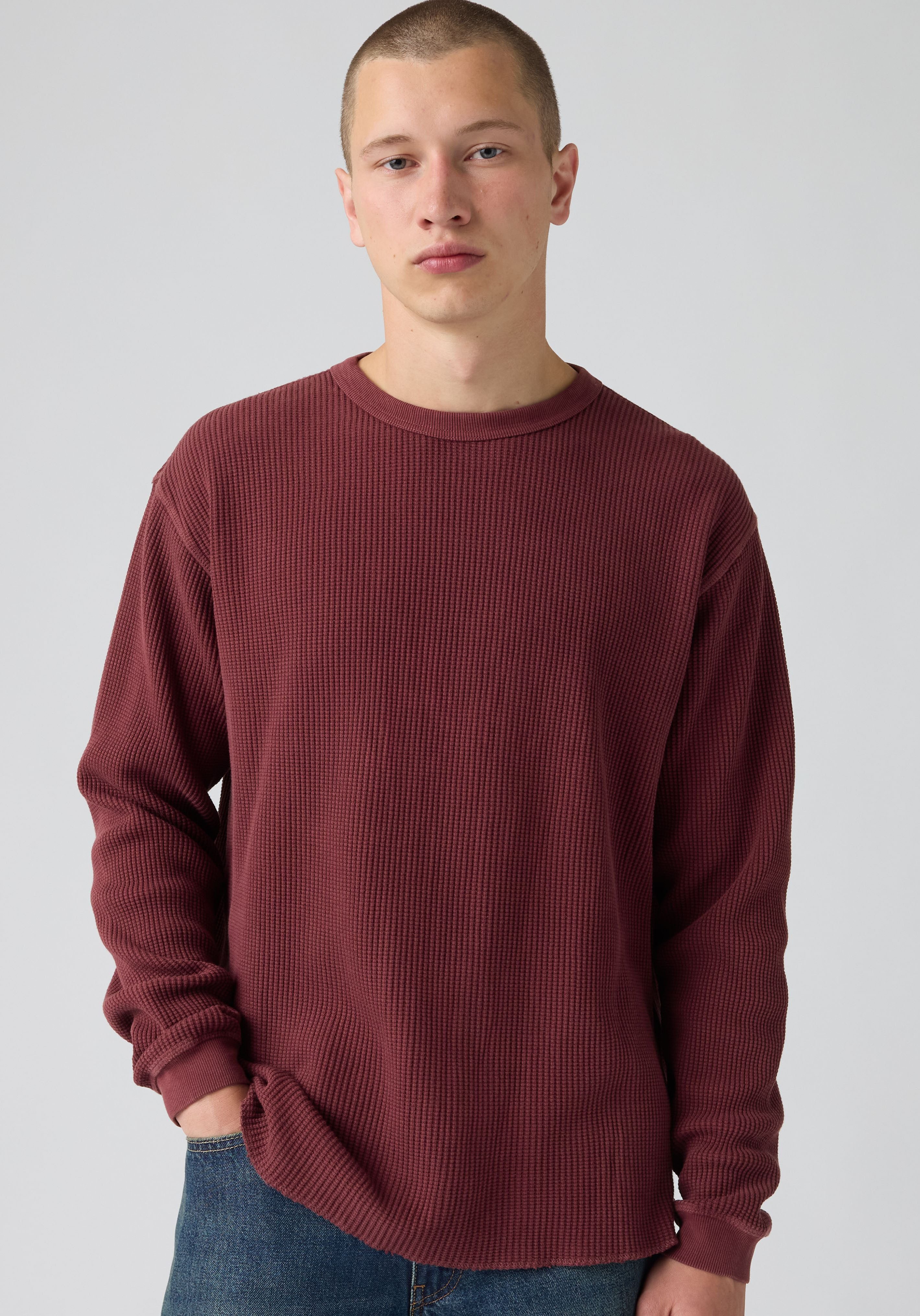 Levi's® Langarmshirt Waffelstrukturmuster