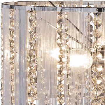 etc-shop Stehlampe, Leuchtmittel nicht inklusive, Decken Fluter Wohn Zimmer Beleuchtung Kristall Steh Lampe Chrom