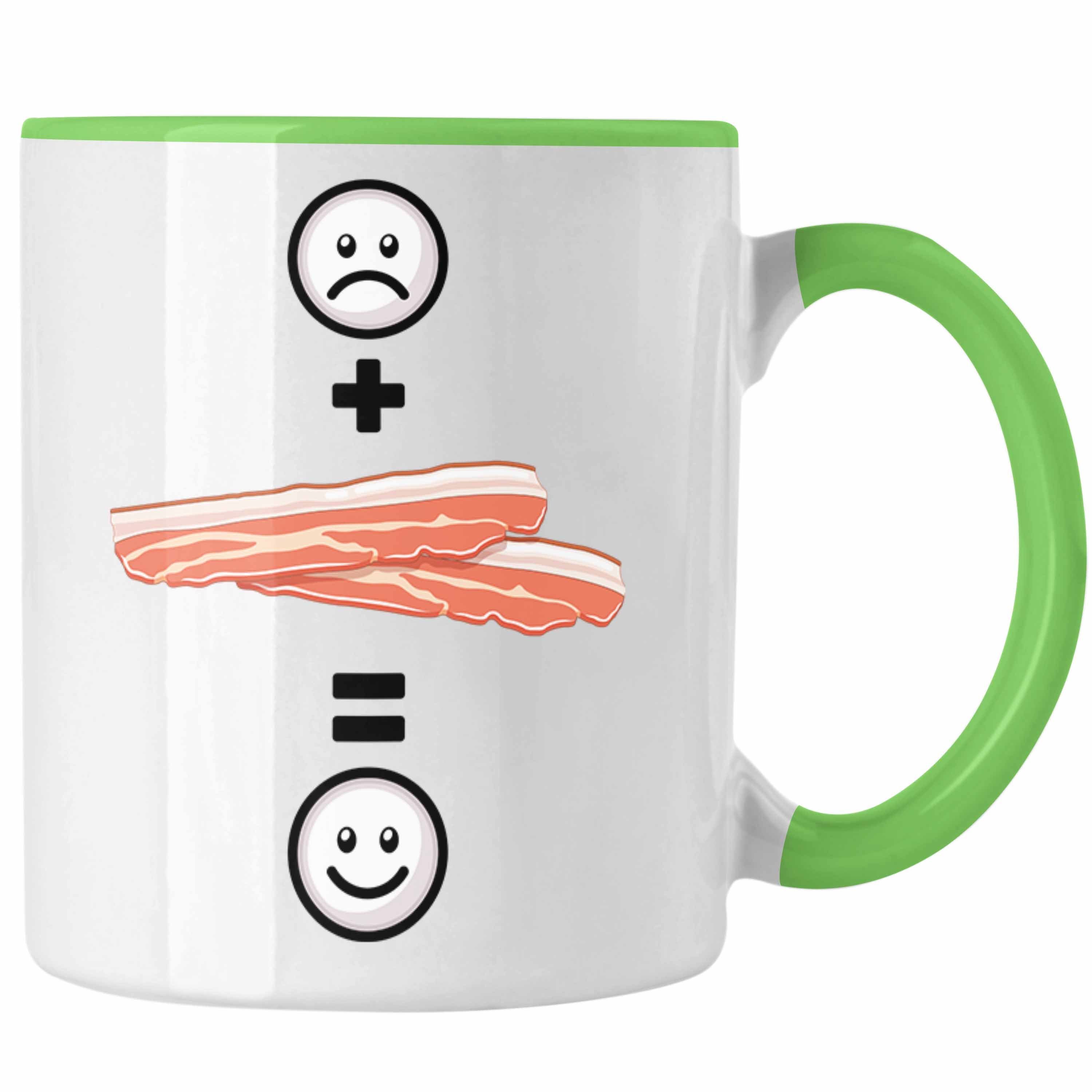 Trendation Tasse Bacon Tasse Geschenk für Bacon-Liebhaber Lustige Geschenkidee :(Bac Grün