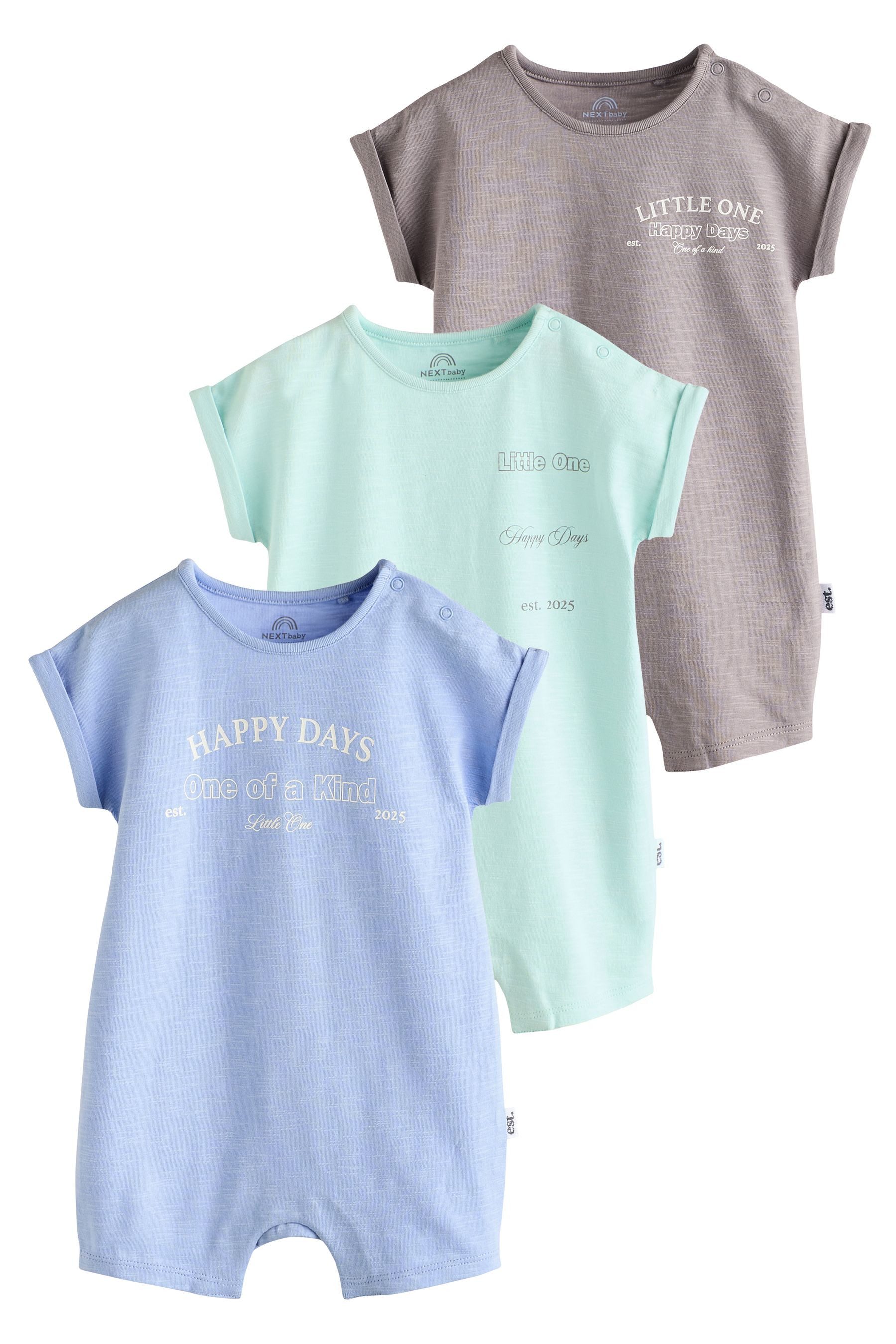 Strampler Babystrampler aus 100 % Baumwolle, 3er-Pack