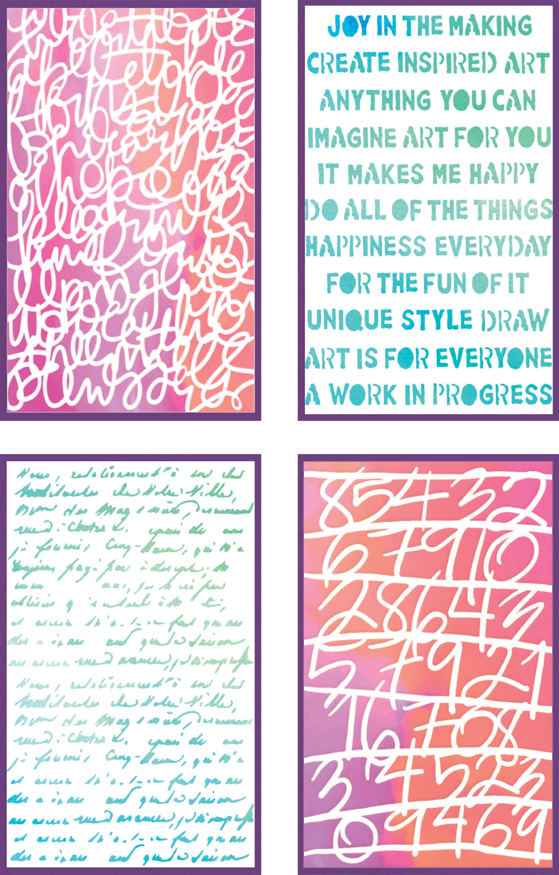 Sizzix Motivschablone Stencil Set "Words and Numbers", 4 Motive