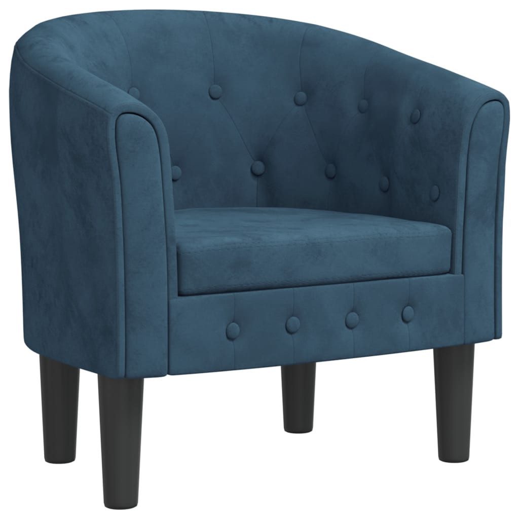 vidaXL Sessel Clubsessel Dunkelblau Samt (1-St) günstig online kaufen