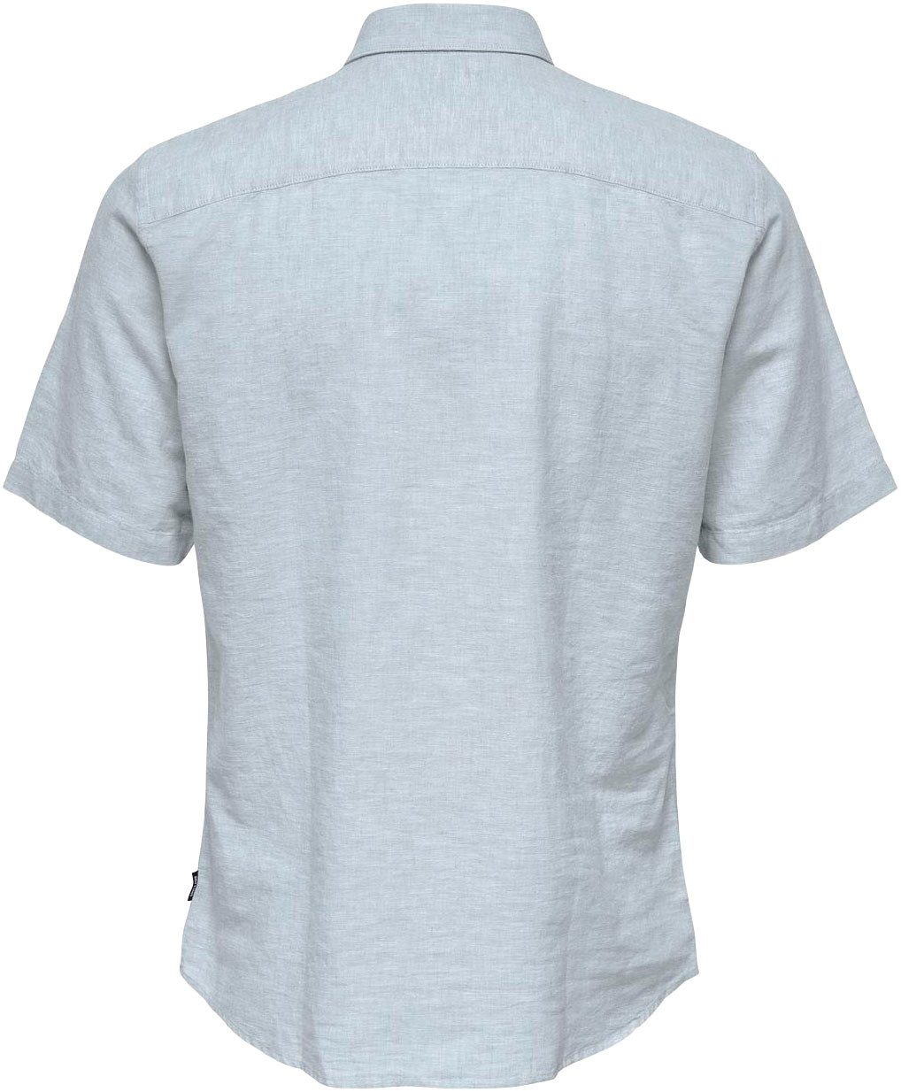 ONLY & SONS Kurzarmhemd ONSCAIDEN SS SOLID LINEN SHIRT NOOS Baumwollmischung mit Leinen, slim fit