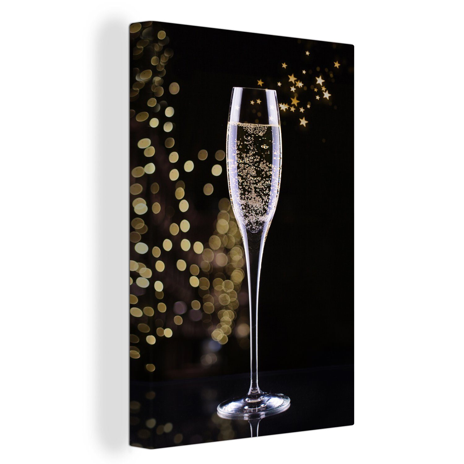 Leinwandbild Glas mit Sekt