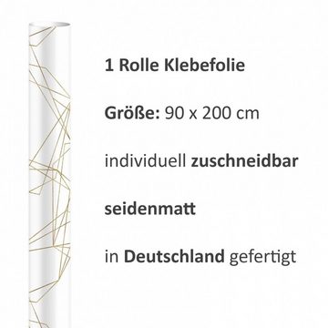 nikima Wandtattoo KF-04 selbstklebende Folie Abstrakt weiß/gold (PVC-Folie), 2 x 0,9 m selbstklebende Folie