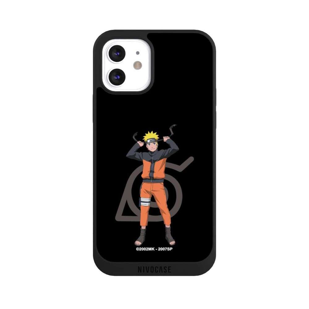 NIVOCASE Handyhülle Naruto Shippuden Offizielles Lizenzprodukt Anime Naruto Konoha, Apple iPhone 12 Handyhülle Hülle NIVOpure Case Schwarz