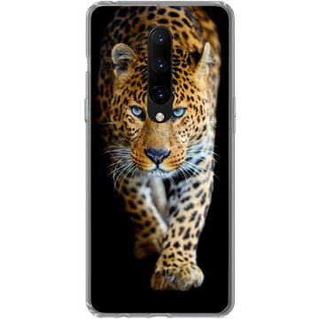 MuchoWow Handyhülle Leopard - Tiere - Porträt - Wildtiere - Schwarz, Phone Case, Handyhülle OnePlus 7 Pro, Silikon, Schutzhülle