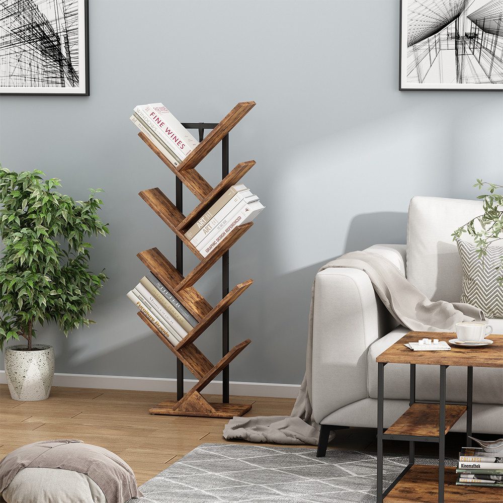 Vicco Bücherregal Fyrk, Antikholz/Schwarz, 34 x 116cm günstig online kaufen