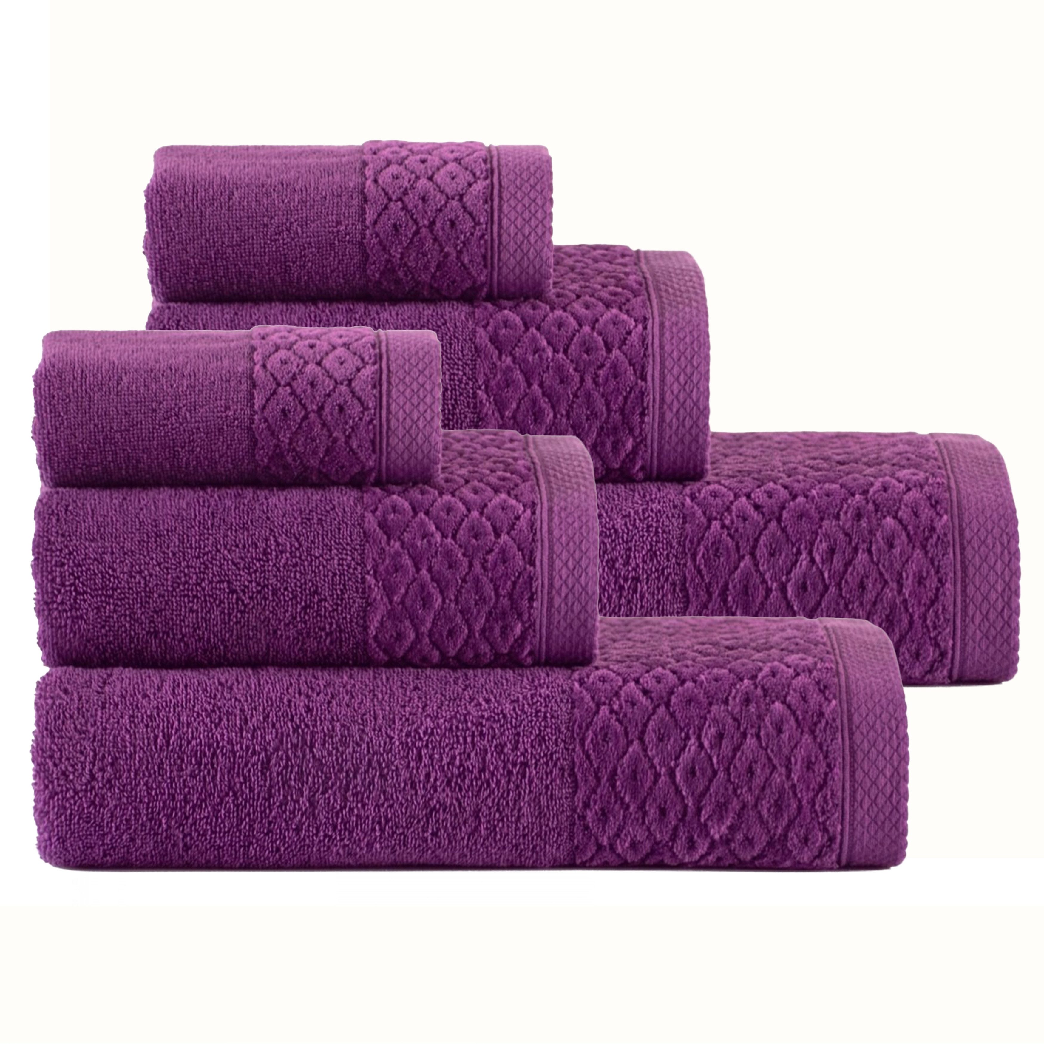 Zwoltex Handtücher Primavera Lila Handtuch Set 6tlg weich saugstark vielseitig, (6tlg Set 2x30x50 2x50x90 2x70x140 cm Baumwolle Velour), vielseitig, hochwertige ägyptische Baumwolle, weich