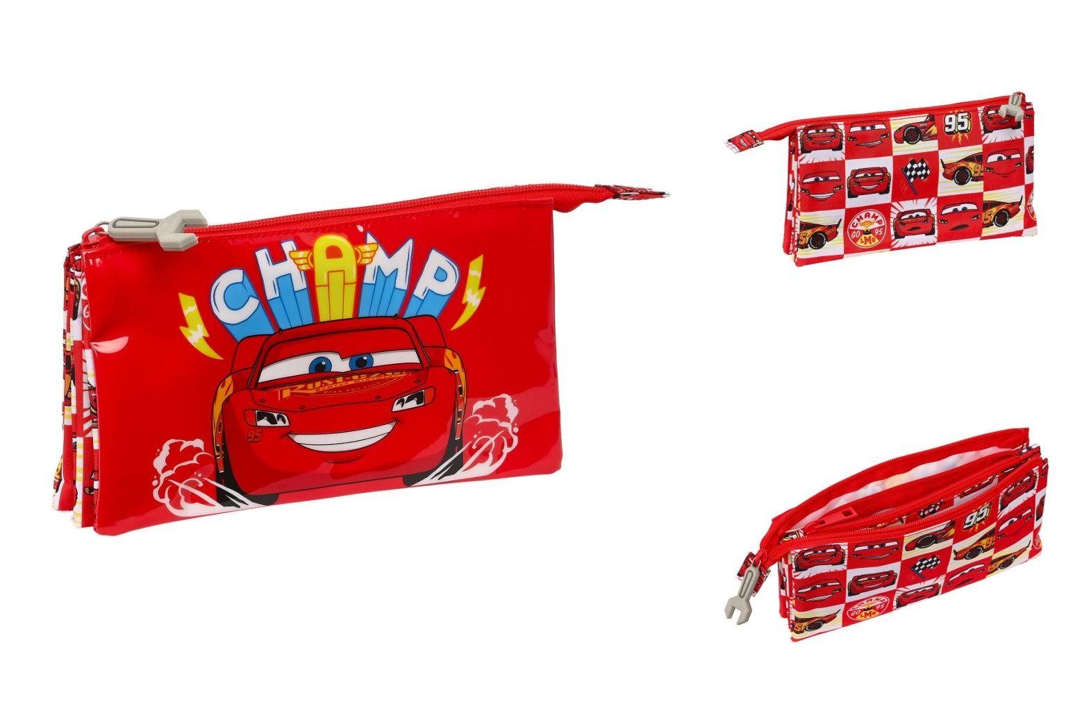 Cars Federtasche Cars Dreifaches Mehrzweck-Etui Lets race Rot Weiß 22 x 12 x 3 cm