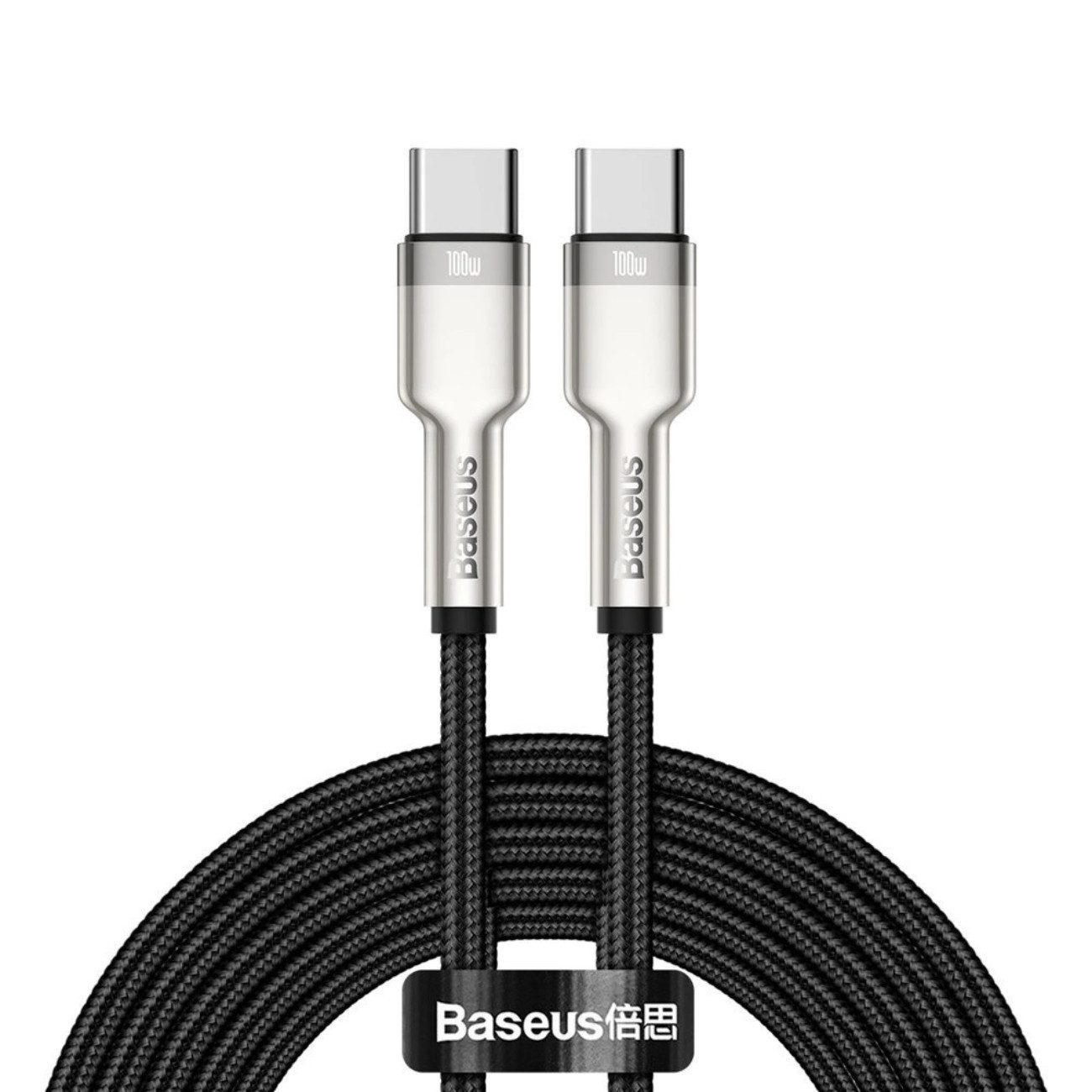 Baseus CATJK-D01 USB-Ladegerät (5000 mA, Einzelartikel, Einzelartikel, USB-C Kabel 100 W, 5 A, 2 m, PD/QC/SCP, geflochten, Zinkgehäuse)