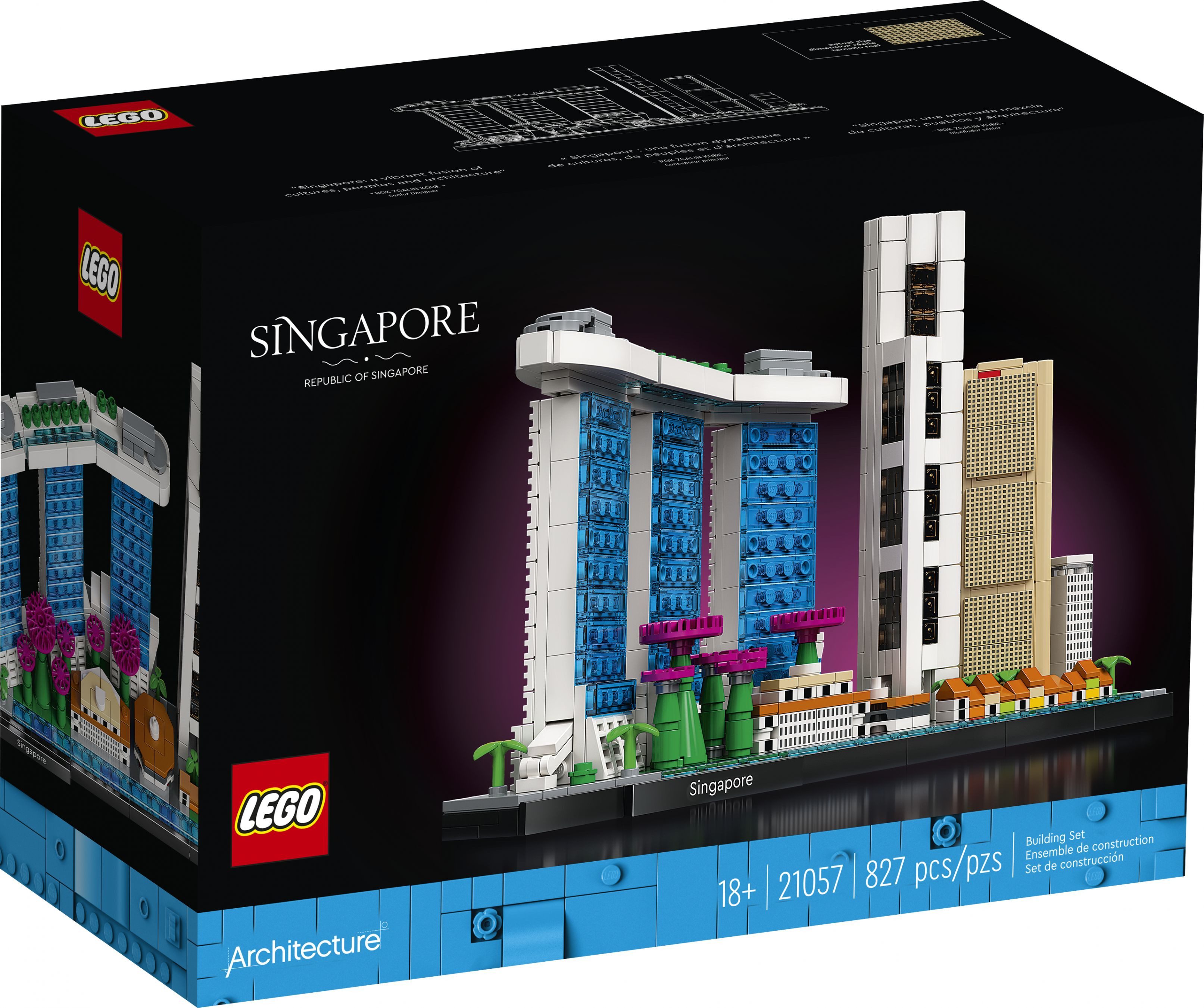 LEGO® LEGO Architecture 21057 Singapur Konstruktionsspielsteine, (Set, 827 St., 827 Teile)