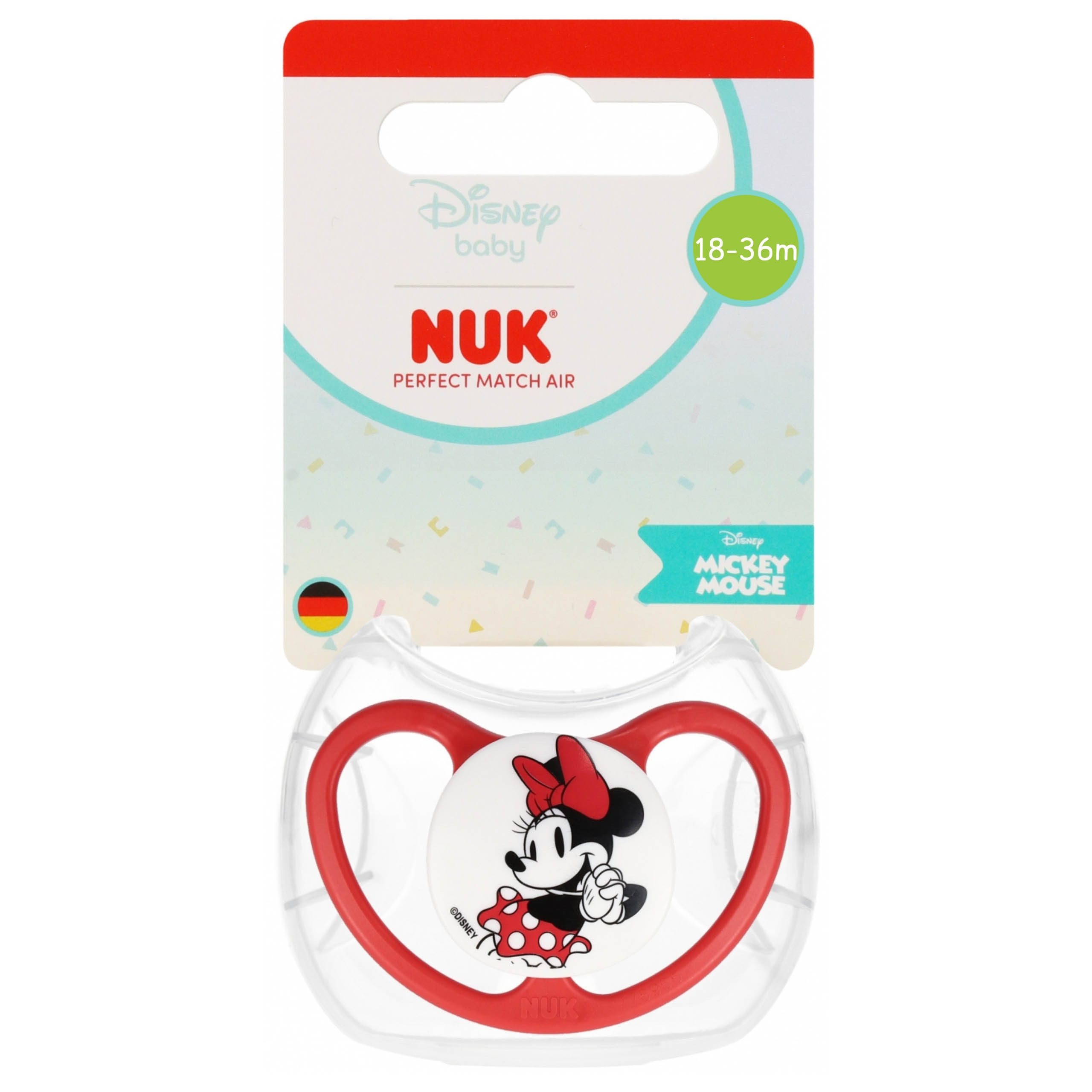 NUK Schnuller NUK Minnie Mouse Schnuller Silikon 18–36 Monate mit Etui