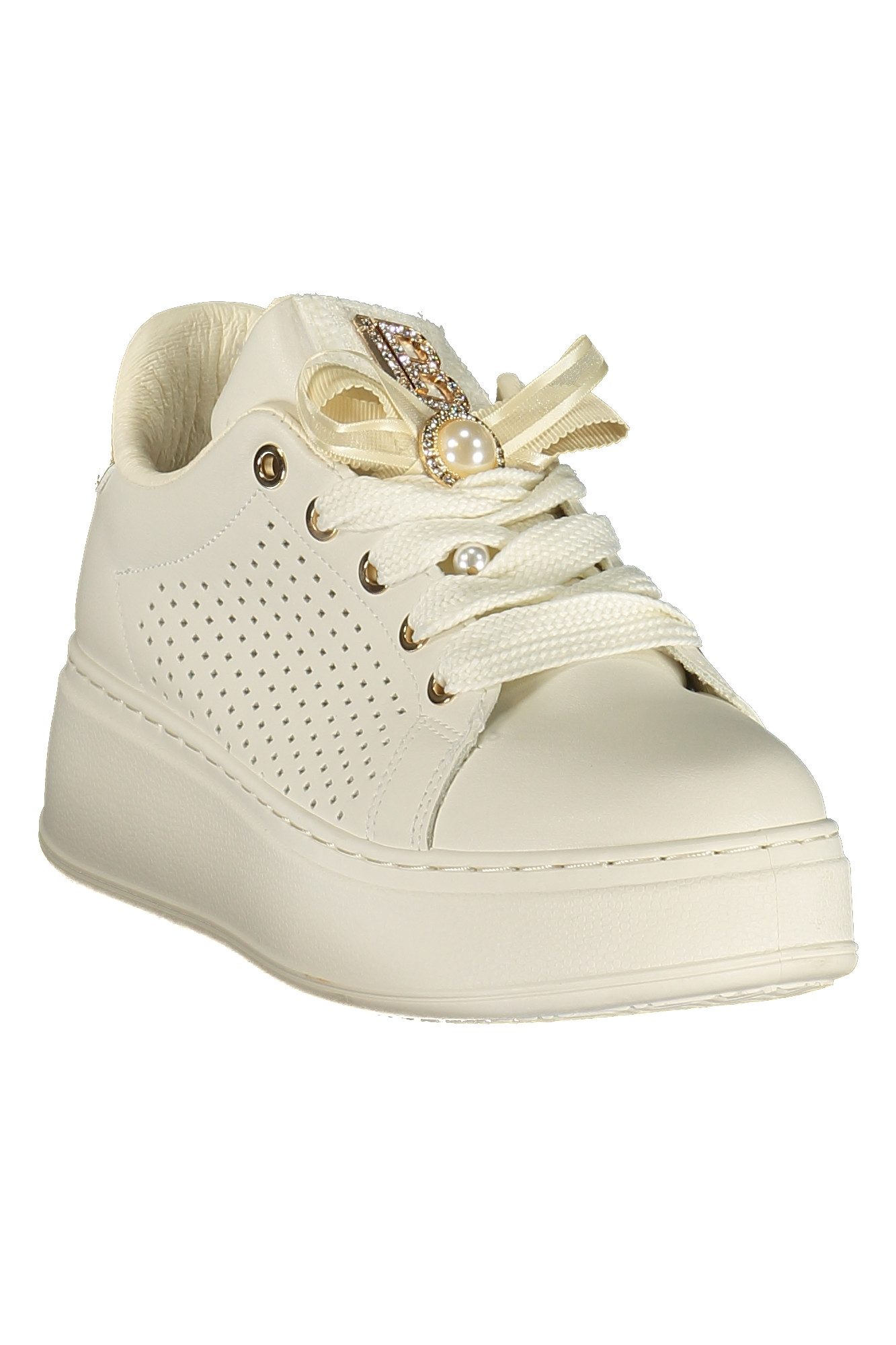 Laura Biagiotti Sneaker Weißer Damensneaker mit Goldakzenten &