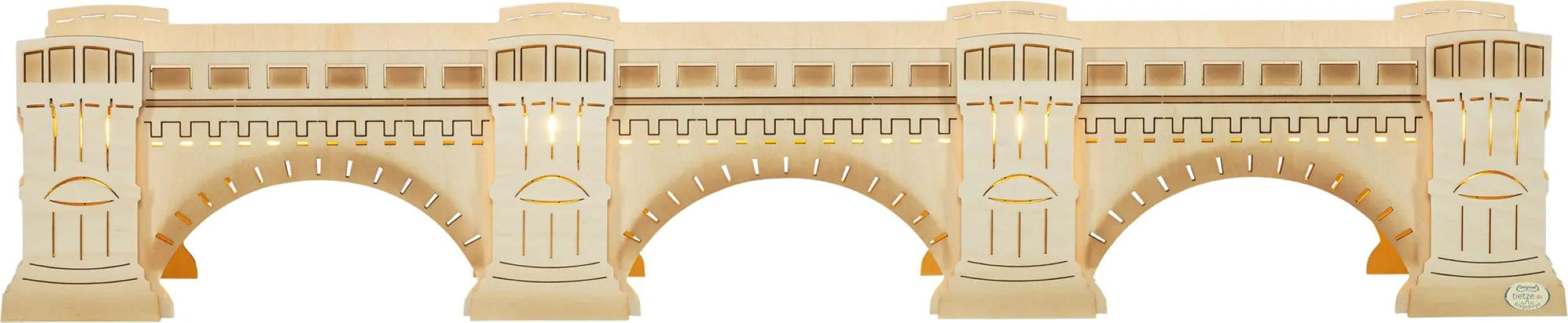 Tietze Erzgebirgsdesign LED Schwibbogen Erhöhung Augustusbrücke exklusiv, 72x13x11,5 cm (BxHxT)