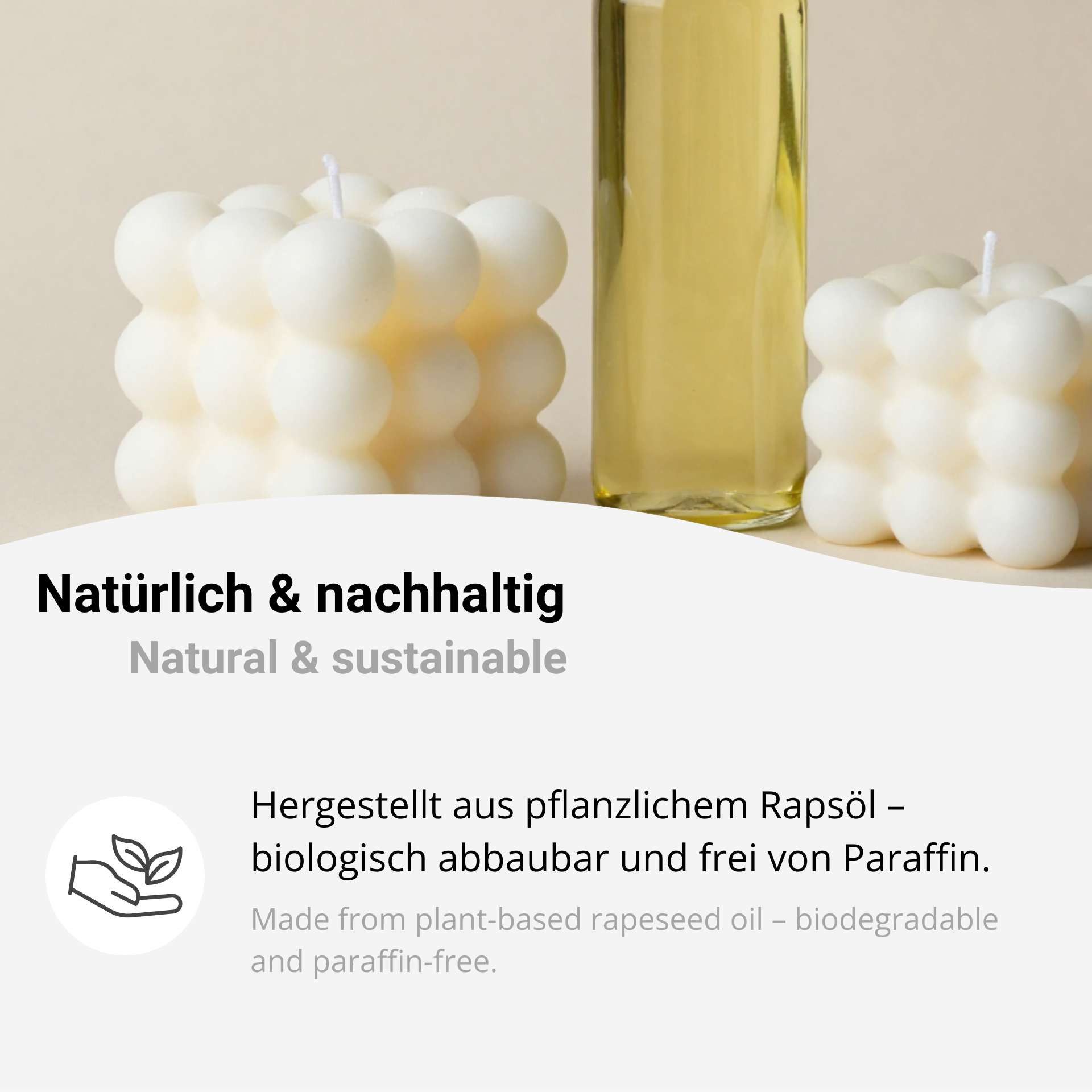 DistrEbution Bastelnaturmaterial Rapswachs Kerzenwachs 5761 in Pastillen 1-25kg Kerzen gießen, Duftkerzen