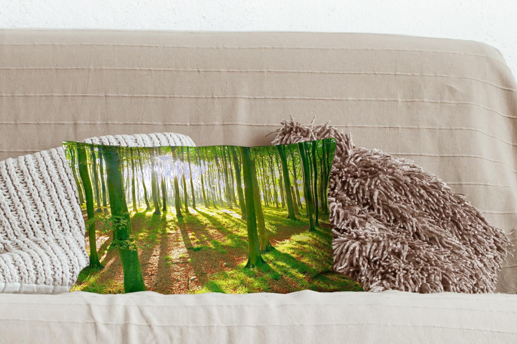 Dekokissen Füllung, Dekoration, Bäume mit Jasmund-Nationalpark, einem Zierkissen, im Dekokissen Wald Dünne in Wohzimmer Schlafzimmer MuchoWow