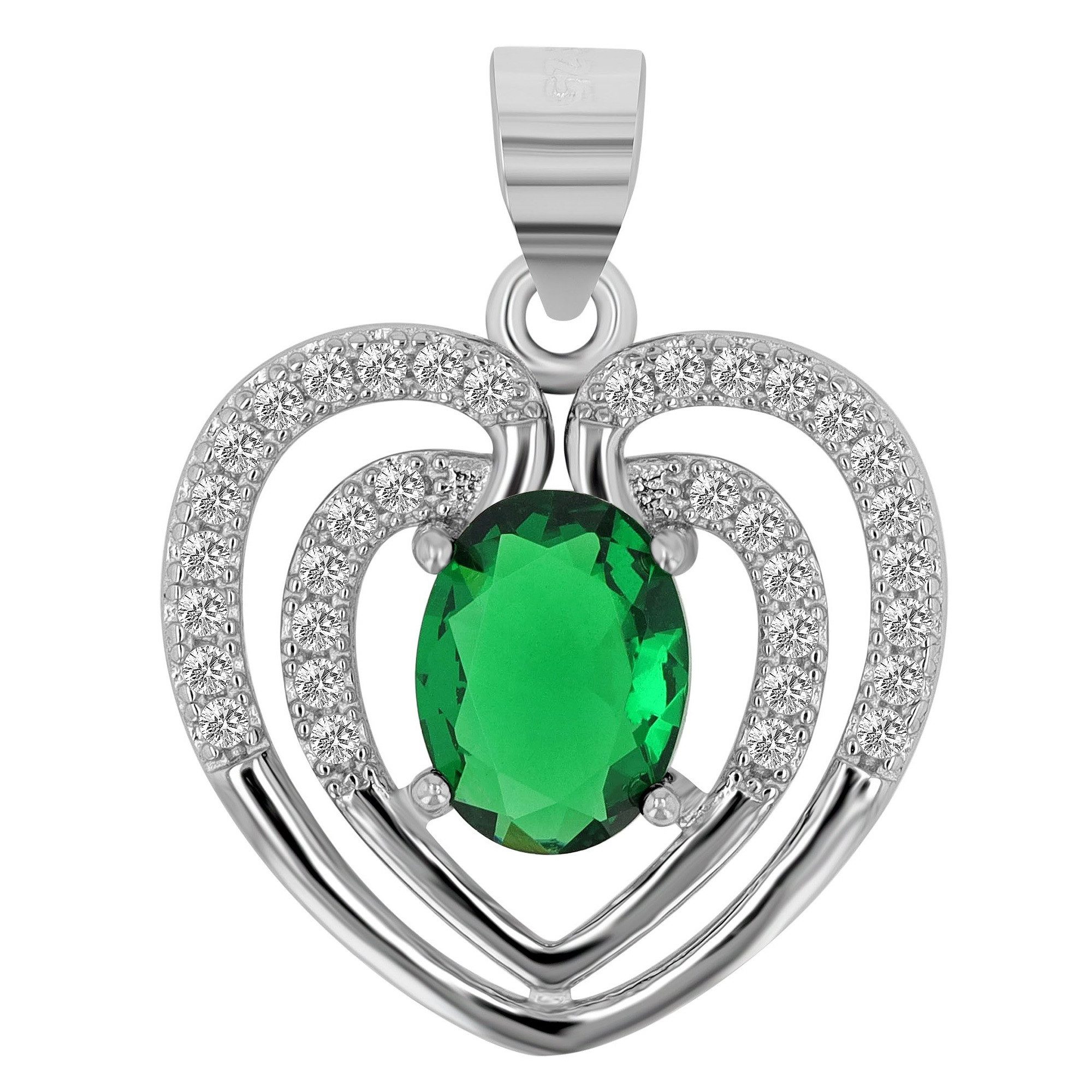 Adelia´s Kettenanhänger eleganter Herz Anhänger aus 925 Sterling Silber