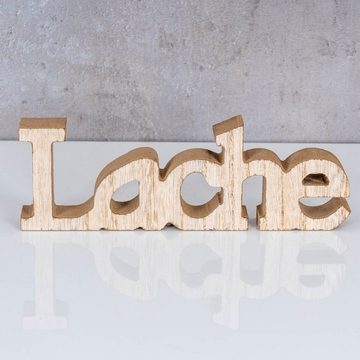 Levandeo® Deko-Schriftzug, 3er Set Schriftzug Holz Lebe Liebe Lache Braun Aufsteller Deko