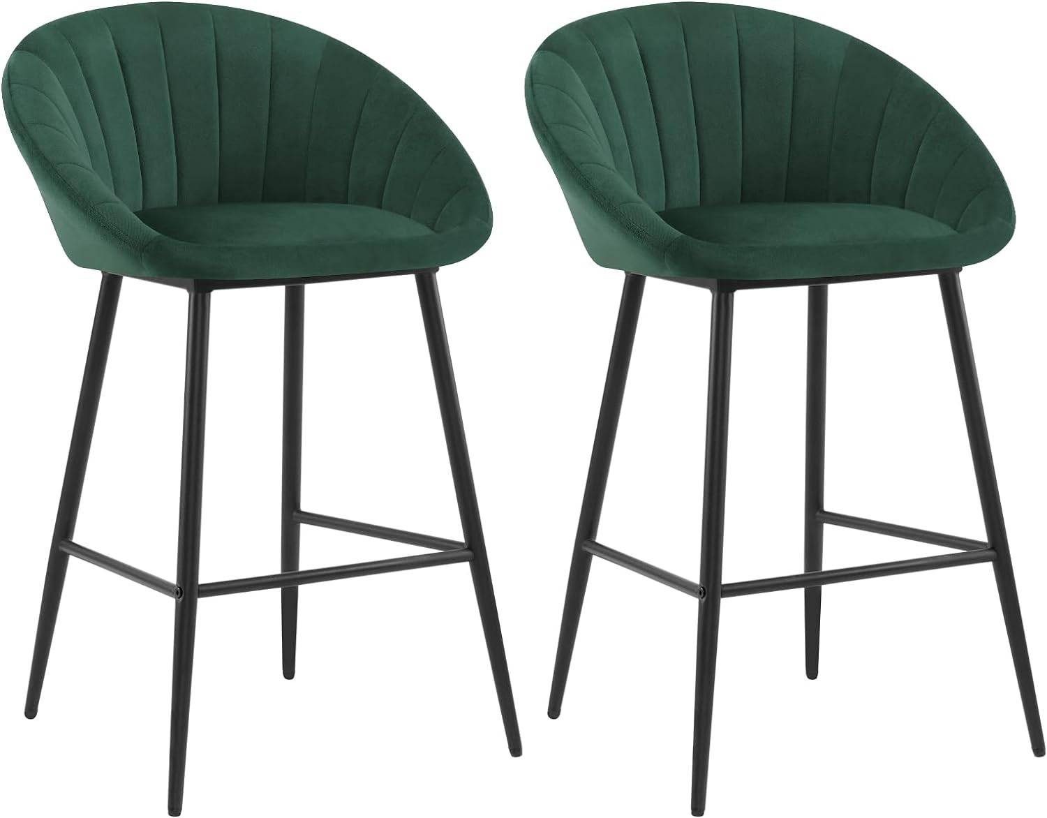 EUGAD Barhocker (2 St., 2er), gepolstert, Samt, mit Metallbeinen, Fußstütze günstig online kaufen