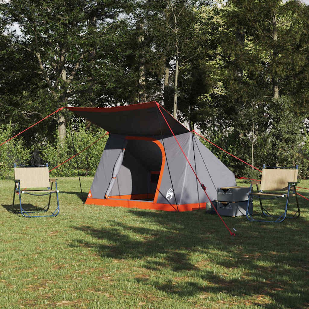 Faltzelt Campingzelt 223x163x130 cm Grau-Orange
