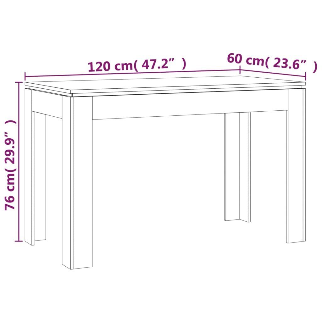 Eichen-Optik Esstisch 120x60x76 cm furnicato Holzwerkstoff (1-St) Braun