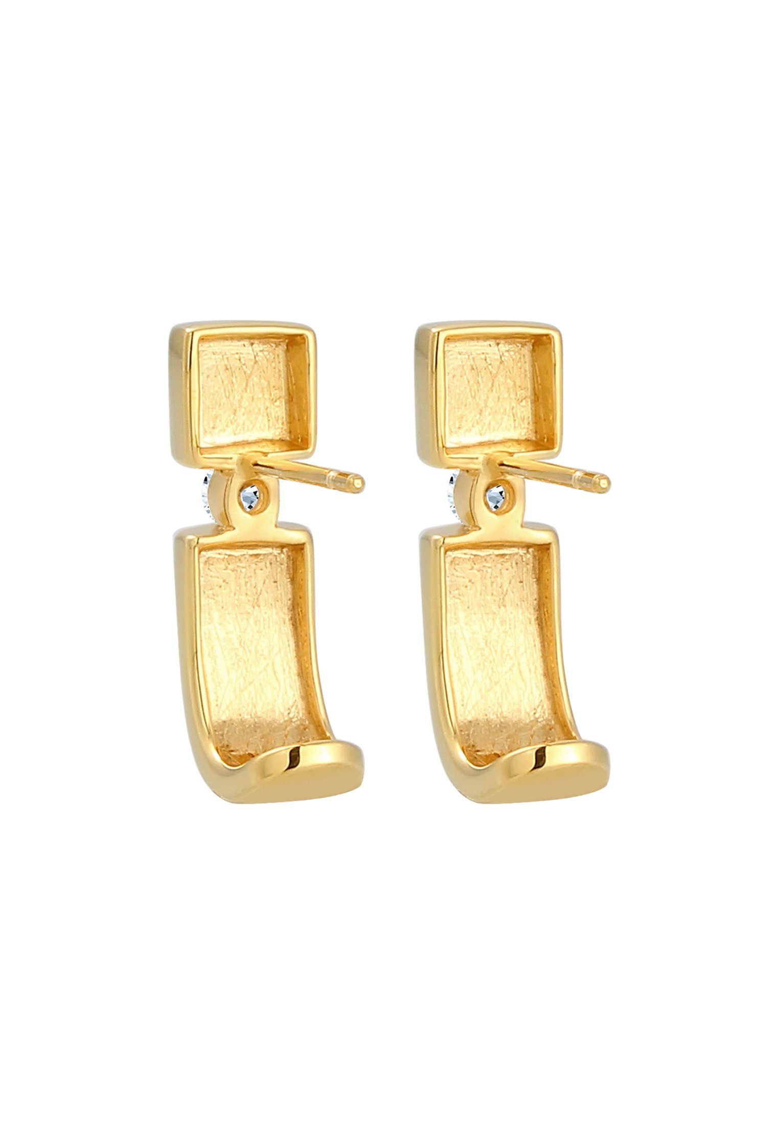 Damen Schmuck Elli DIAMONDS Paar Ohrstecker Stecker Elegant Diamant Geo (0.12 ct) 585 Gelbgold