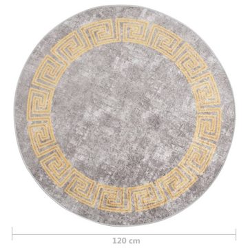 Teppich Waschbar Grau φ120 cm Rutschfest, furnicato, Runde